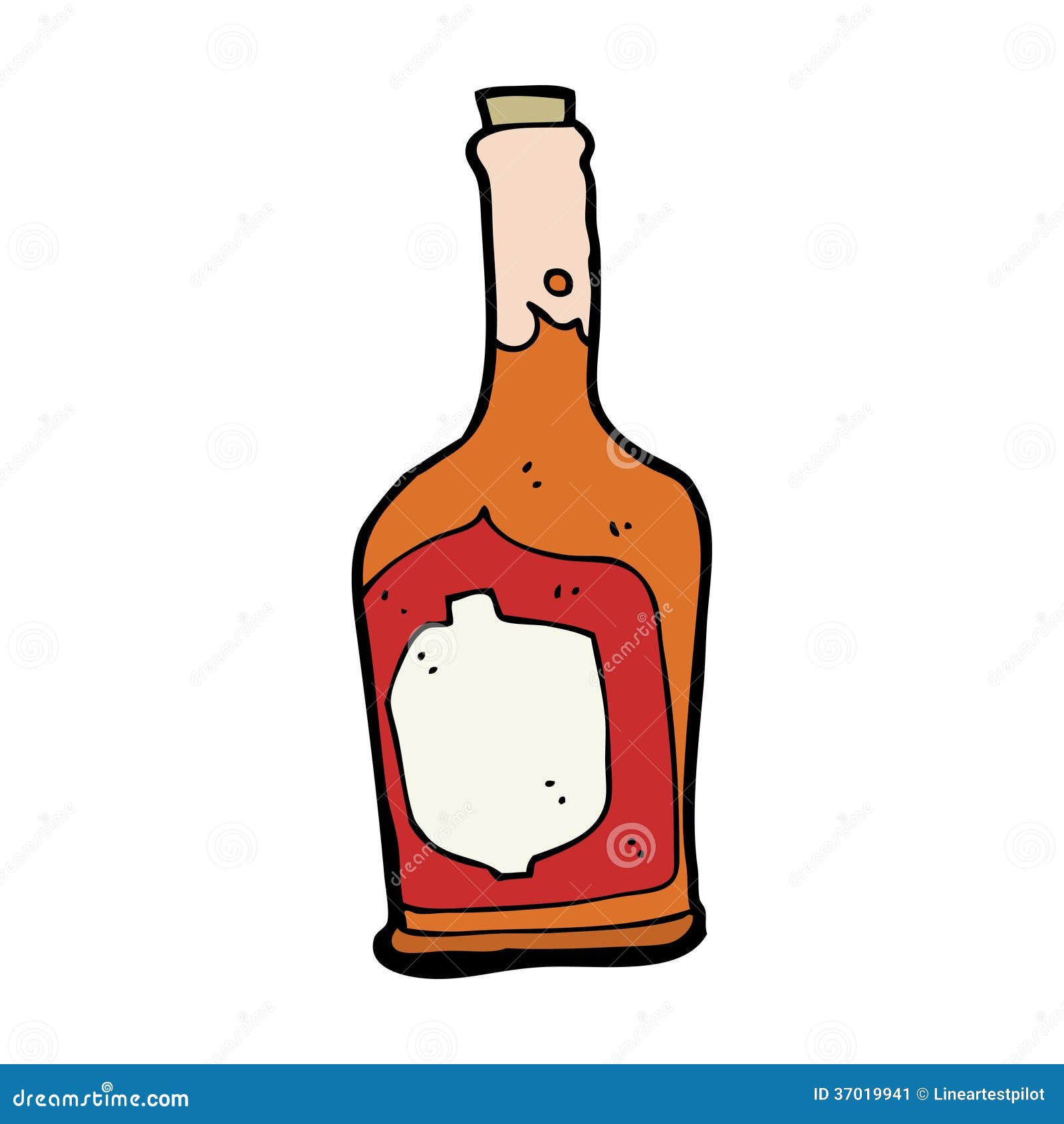 Cartoon bottle of rum stock vector. Illustration of simple 37019941