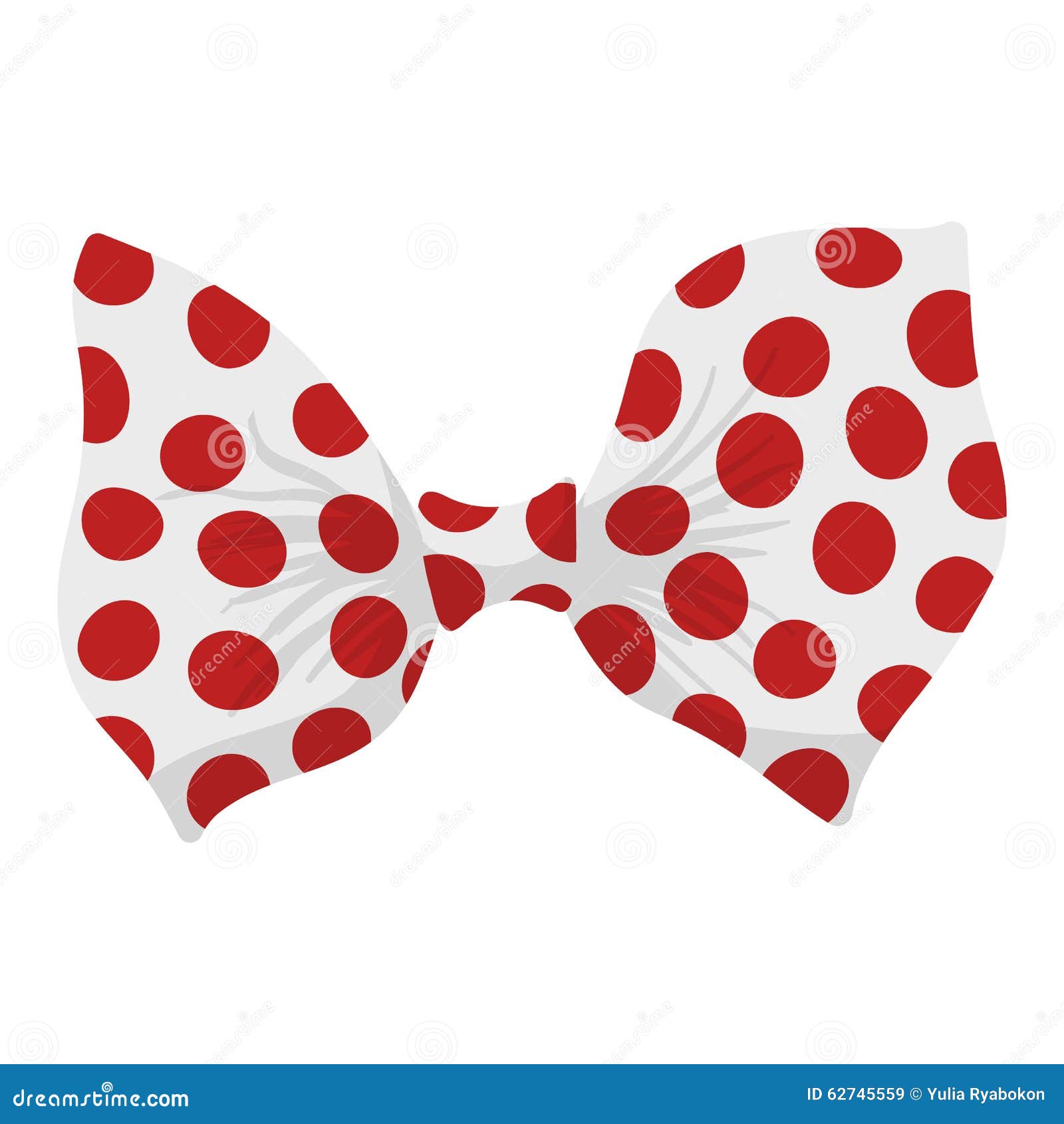 Cartoon red bow. Ribbon knot decoration, gift bows and present tie