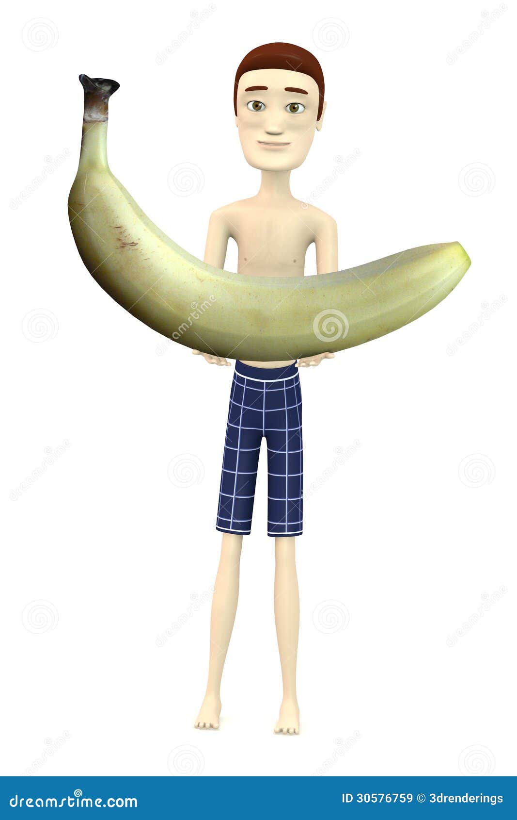 Cartoon boy with banana stock illustration. Illustration of clothes