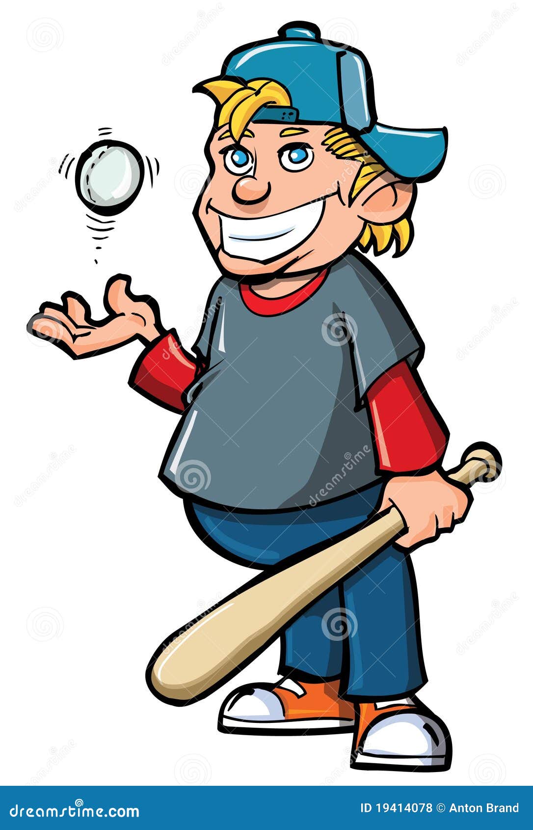 Cartoon Of Boy With Baseball Bat Royalty Free Stock Photos Image