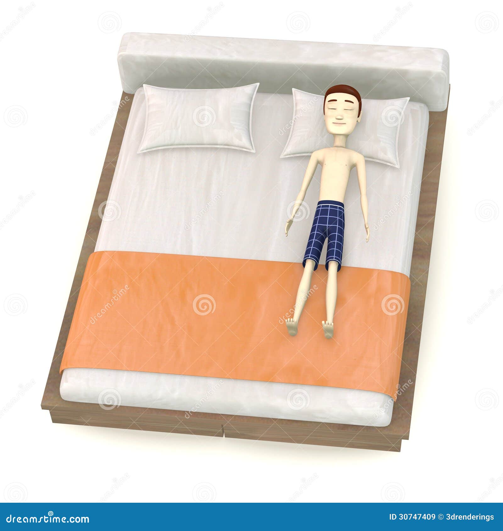Cartoon boy on bed stock illustration. Illustration of cartoon 30747409