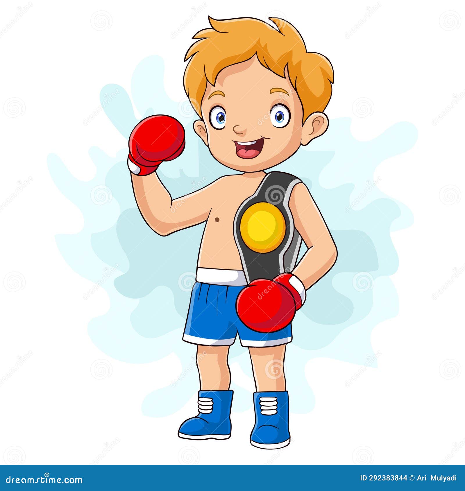 Cartoon Boy Boxing on White Background Stock Vector - Illustration of ...