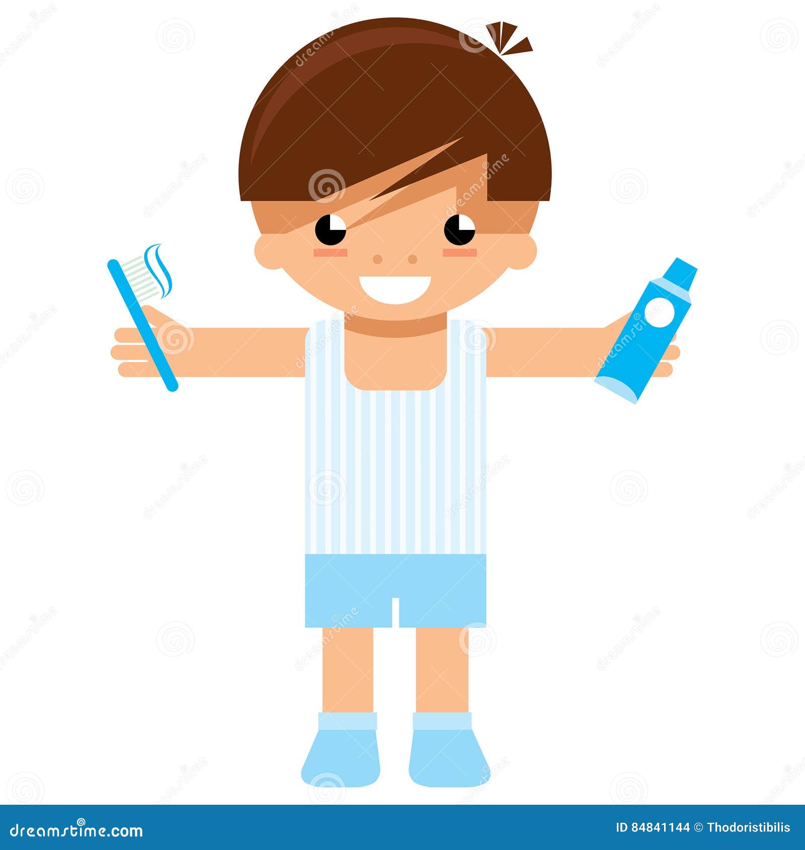 Cartoon Boy Character Holding Toothbrush and Toothpaste To Wash Stock  Illustration - Illustration of isolated, cartoons: 84841144