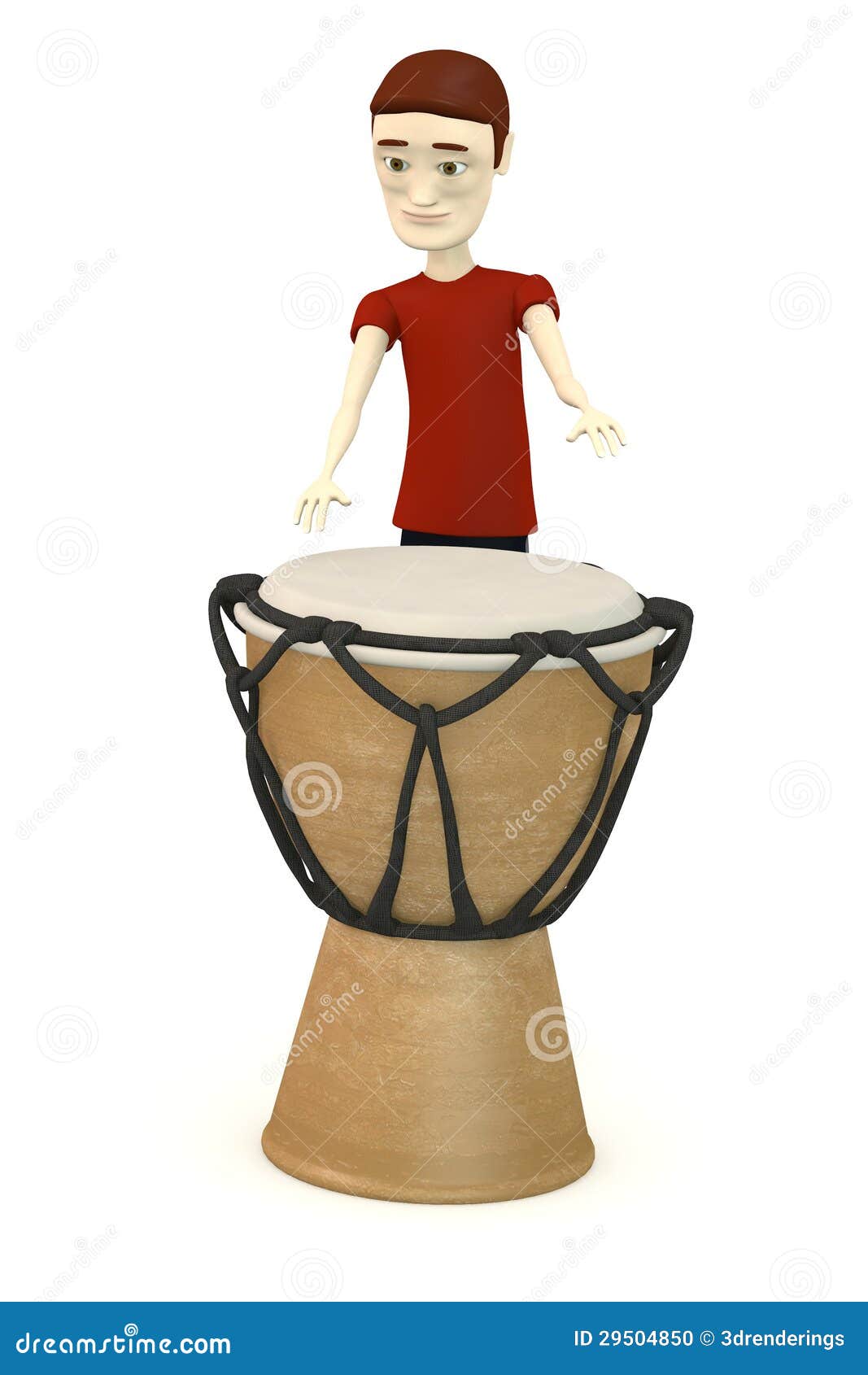 Cartoon boy drumming stock illustration. Illustration of bongo 29504850