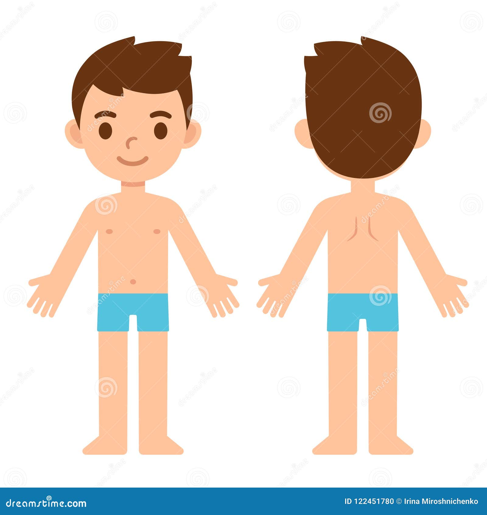 Cartoon boy front and back stock vector. Illustration of model - 122451780