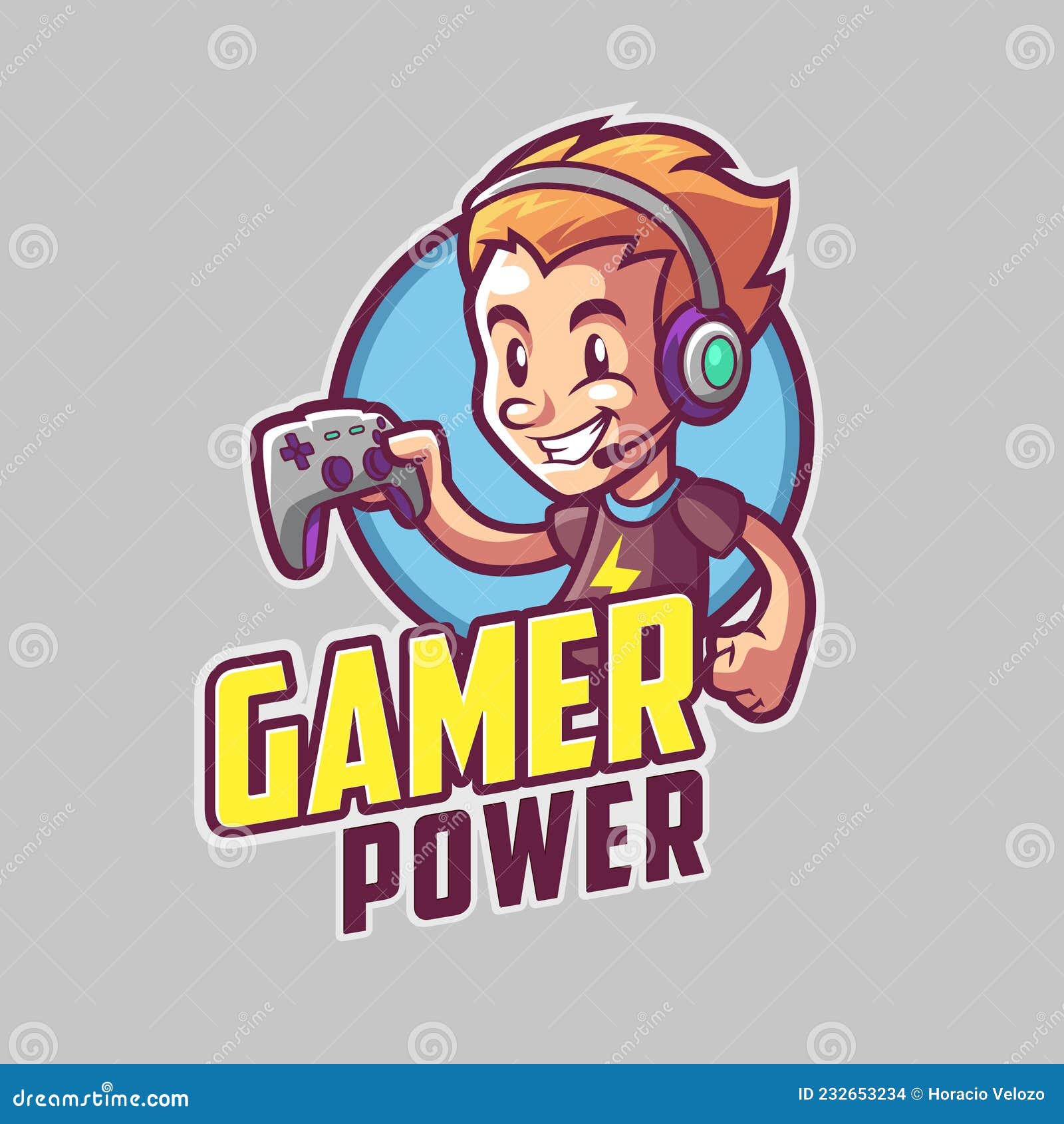 Cartoon Gamer Boy Mascot Logo Stock Vector - Illustration of console,  gamer: 232653234