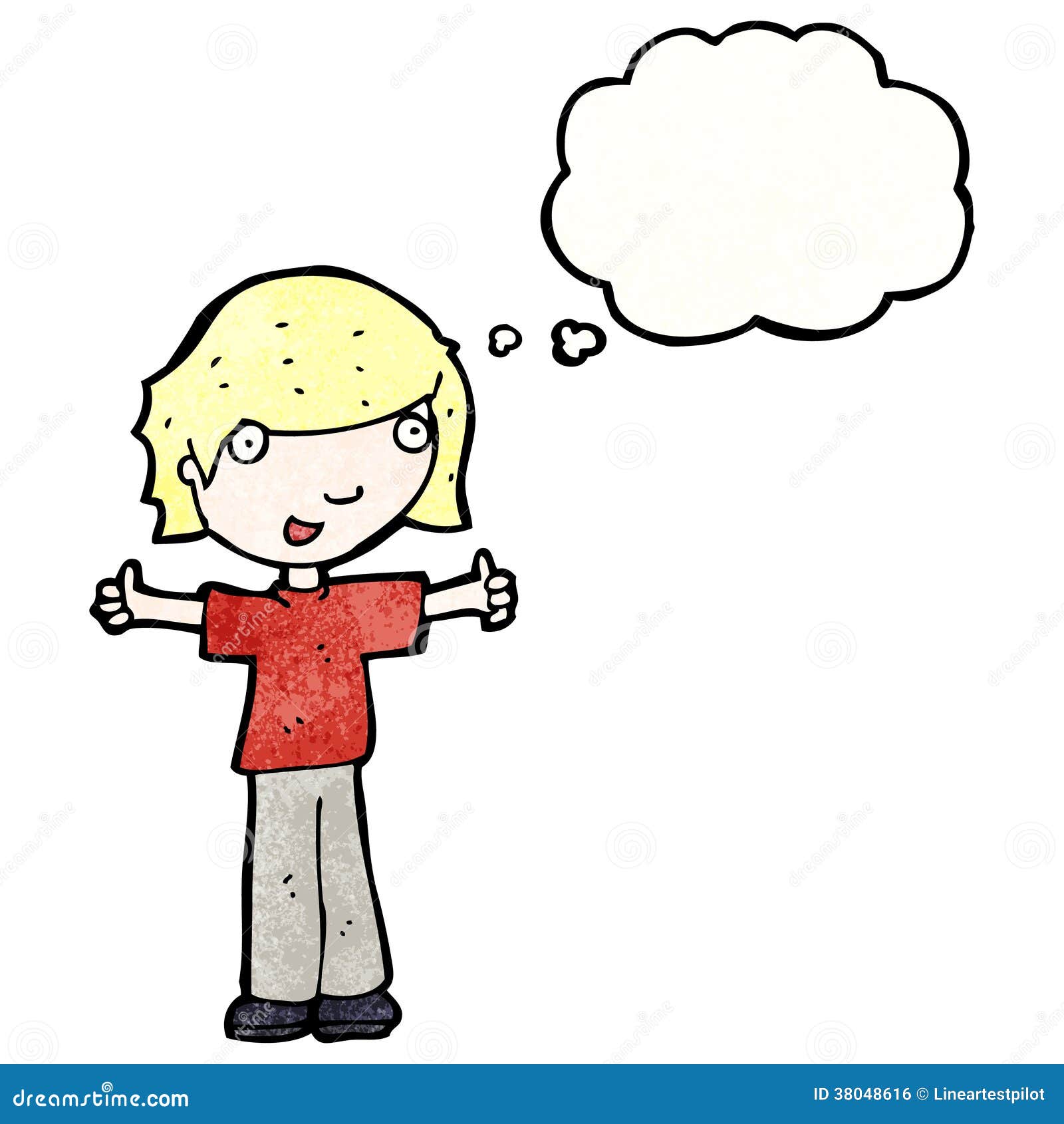 Cartoon Boy Giving Thumbs Up Symbol Stock Vector - Illustration of