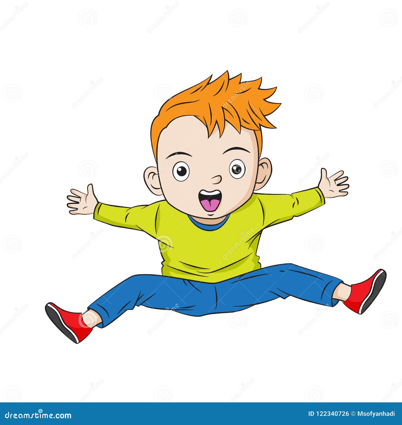 Cartoon Boy Jumping and Screaming Stock Vector - Illustration of school,  vector: 122340726