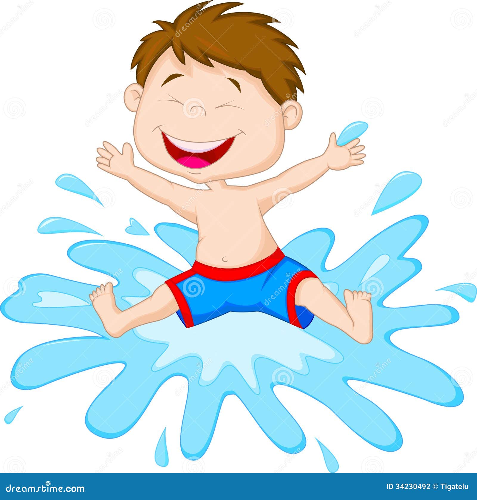 Cartoon Boy Jumping To the Water Stock Vector - Illustration of funny ...