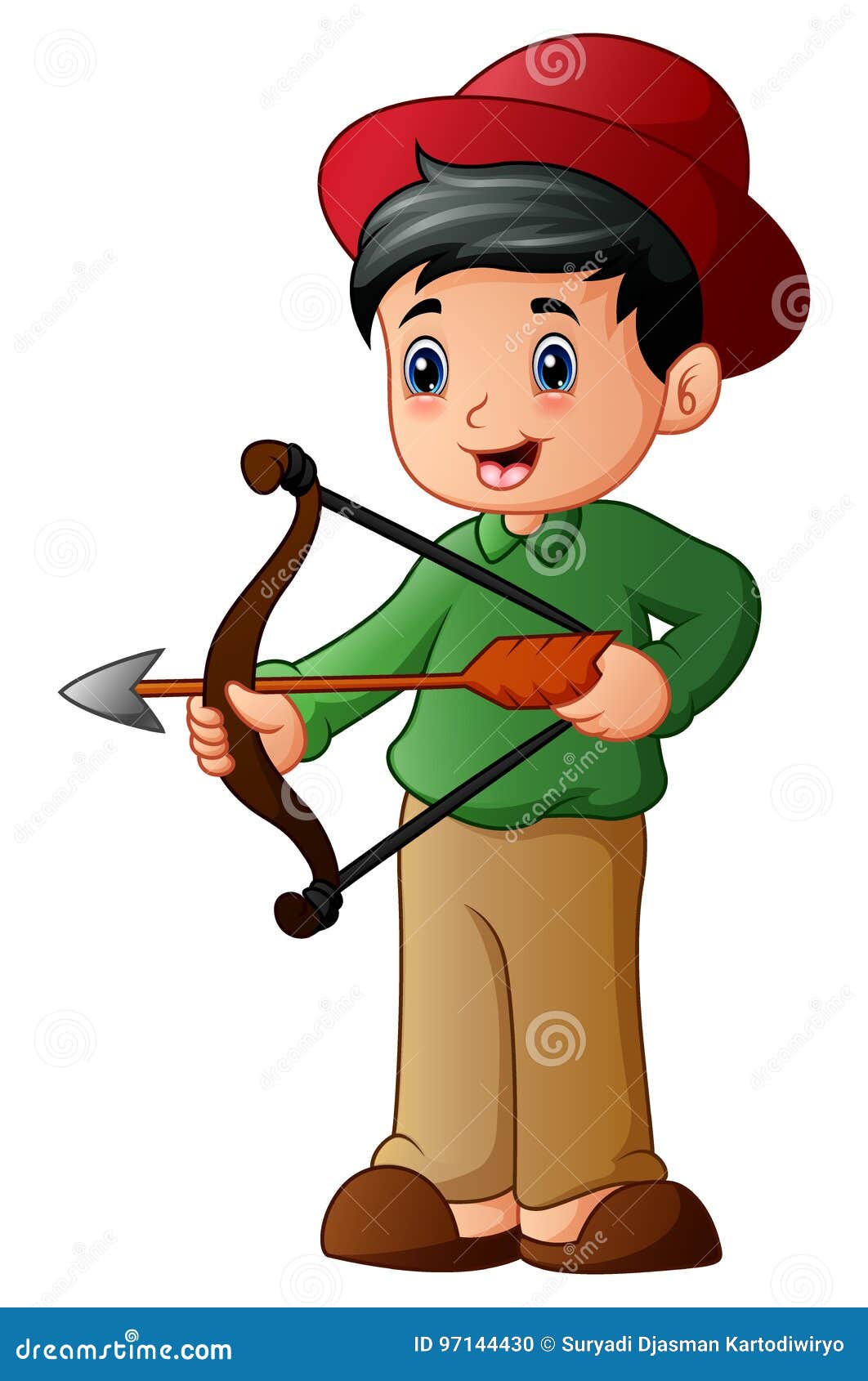 Cartoon Boy Playing Sport Archery Stock Vector Illustration of shoot