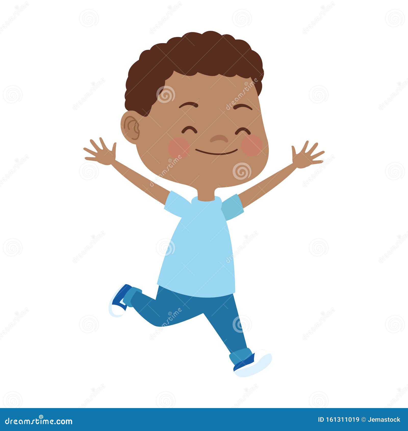 Cartoon boy running icon, stock vector. Illustration of playful - 161311019