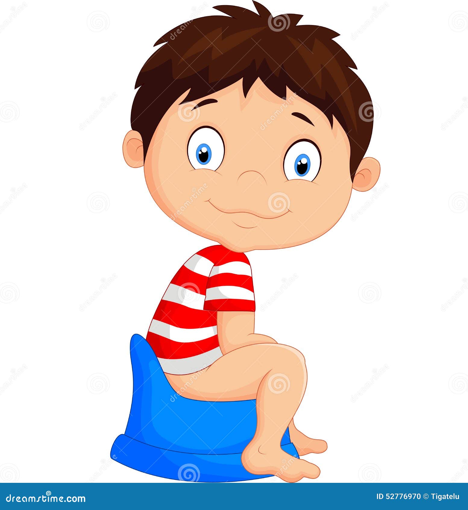 Cartoon Boy Sitting On The Potty Stock Vector - Image