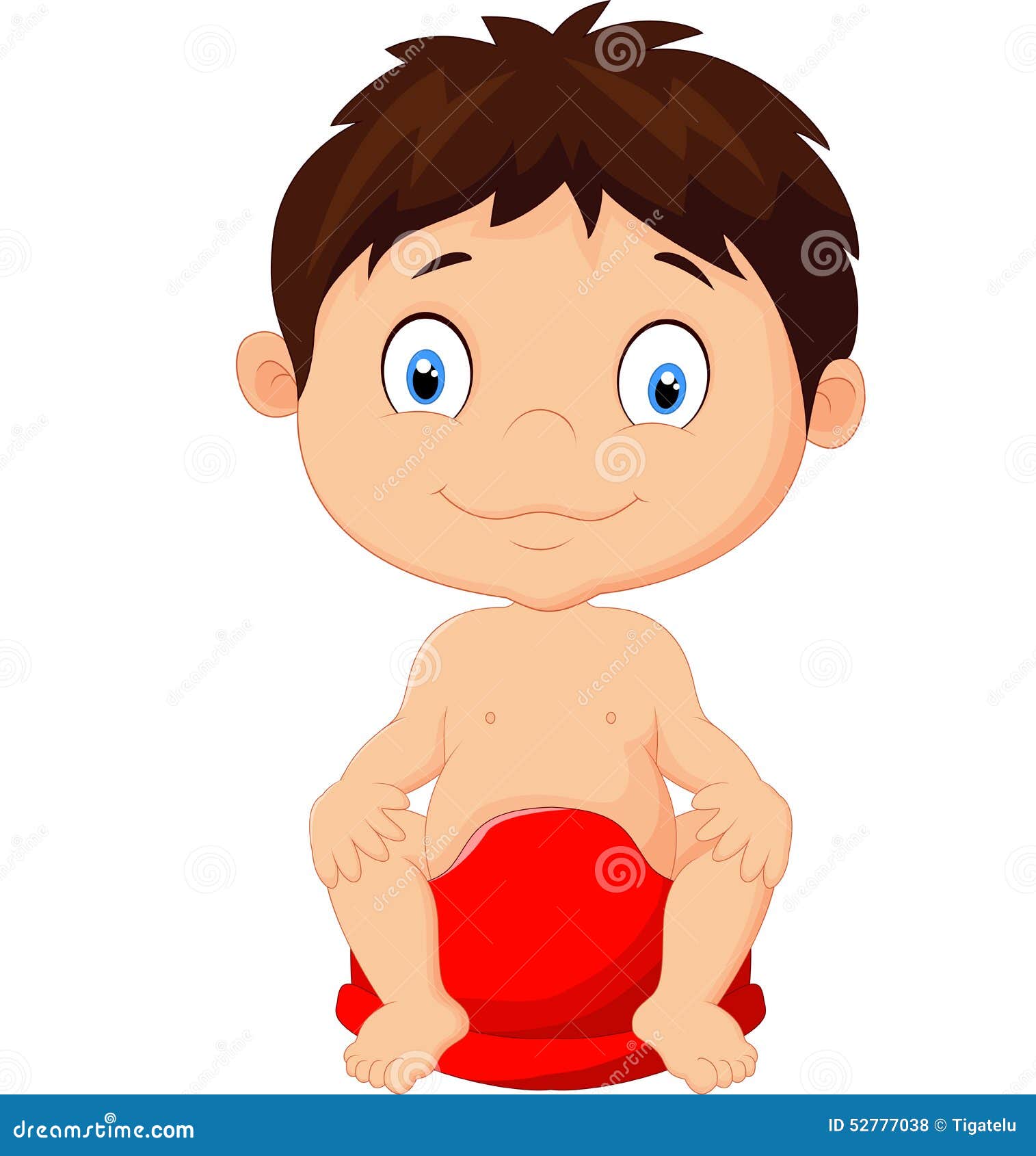 Cartoon Boy Sitting On The Potty Stock Vector - Image: 52777038