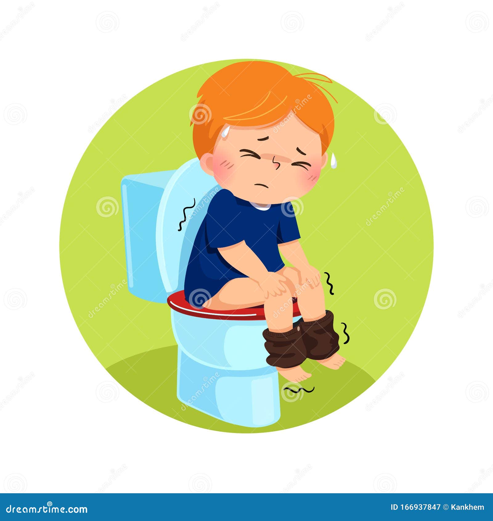 Cartoon Boy Sitting on the Toilet and Suffering from Diarrhea or  Constipation. Health Problems Concept Stock Vector - Illustration of hurt,  abdominal: 166937847