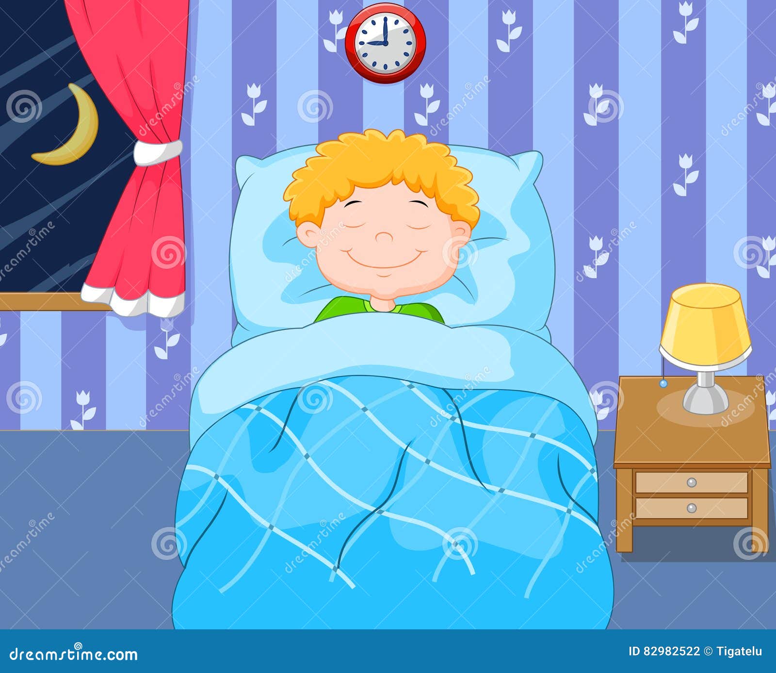 Cartoon boy sleeping stock vector. Illustration of comfortable - 82982522