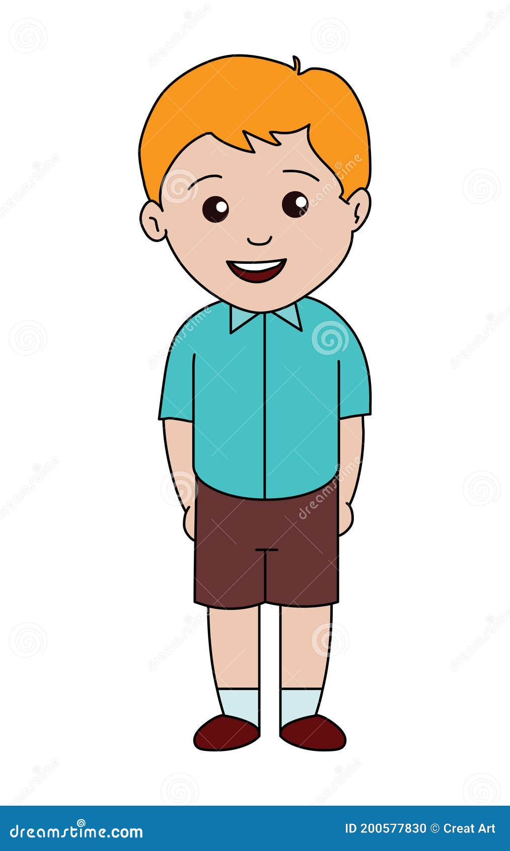 Cartoon Boy Standing Clip Art Illustration Vector Isolated Stock Vector -  Illustration of character, vector: 200577830