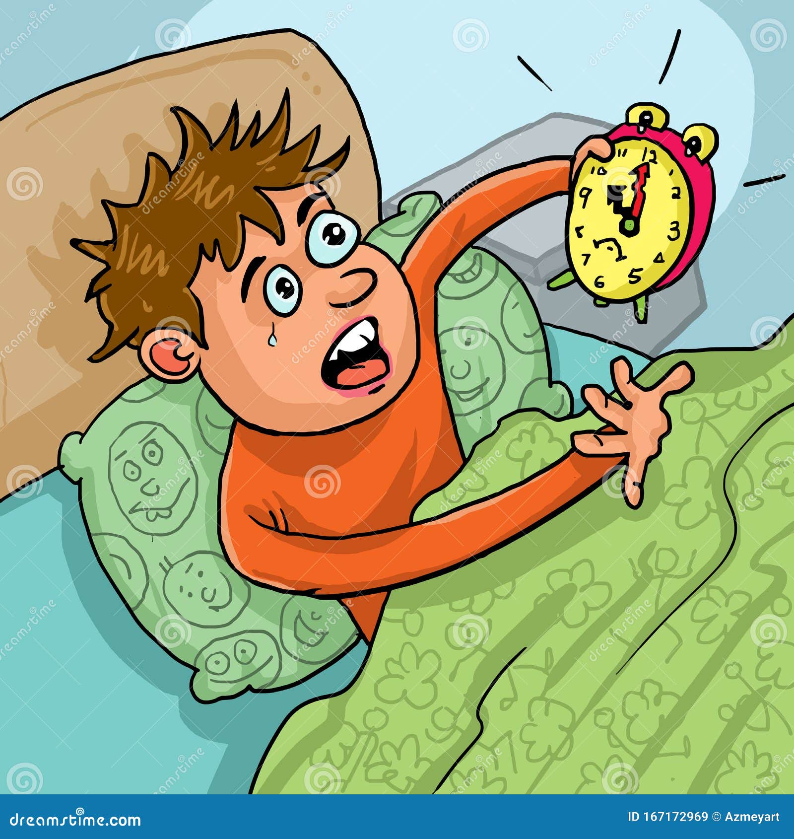 Kid Wake Up Too Late To School Stock Vector - Illustration of cute, concept: 167172969 Kid Wake Up Too Late To School Stock Vector - Illustration of cute, concept: 167172969