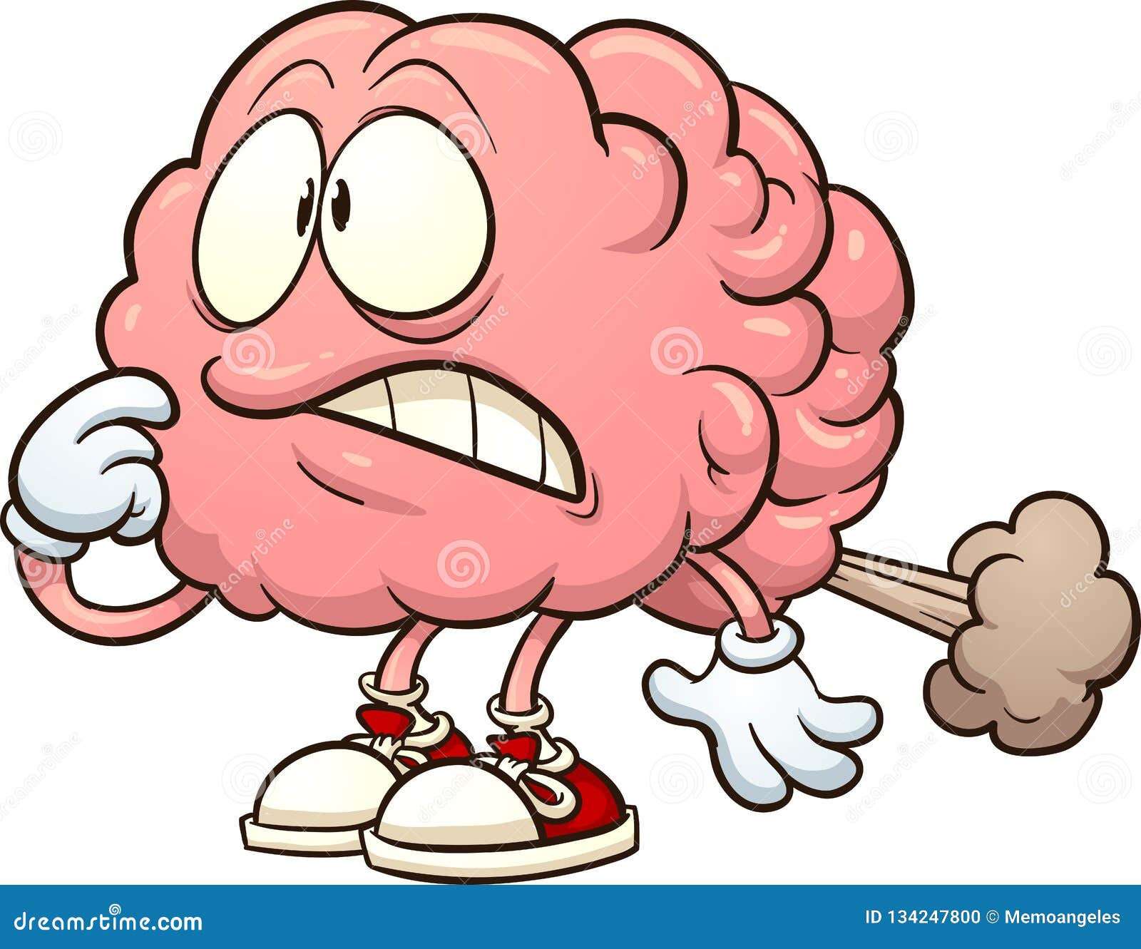 Download Cartoon Brain Having A Brain Fart. Stock Vector ...