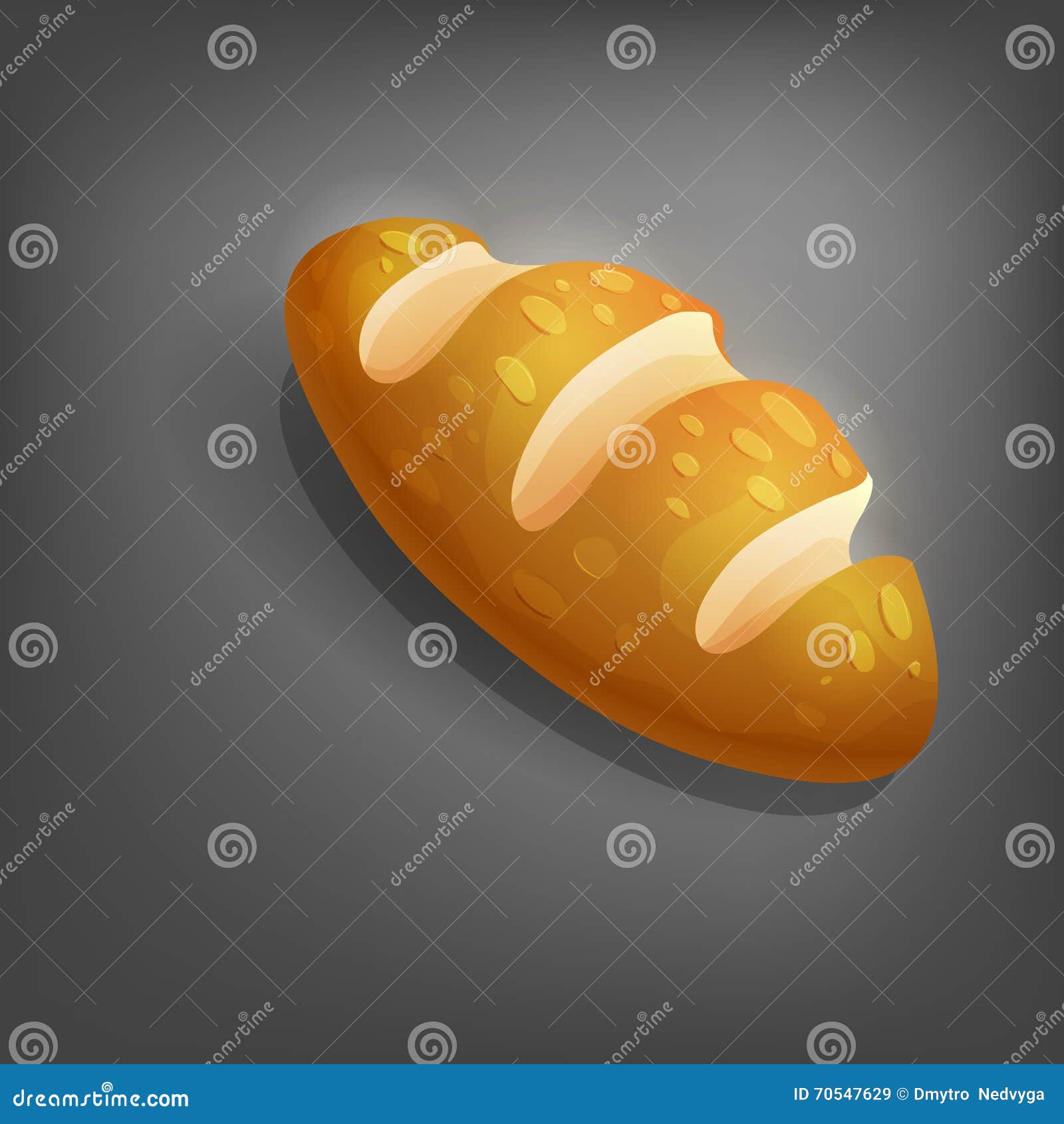 Cartoon bread loaf. stock vector. Illustration of yellow 70547629