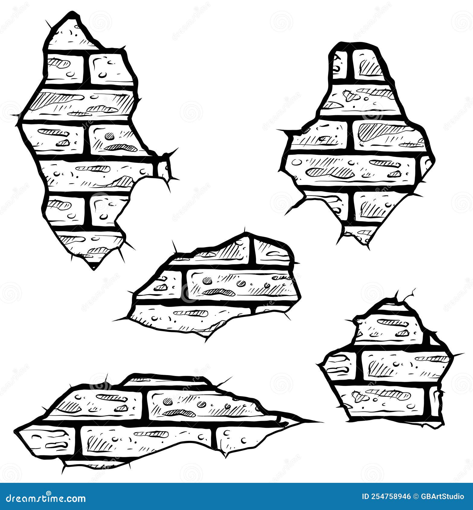 Cartoon Brick Wall Texture Background Stock Vector Illustration of