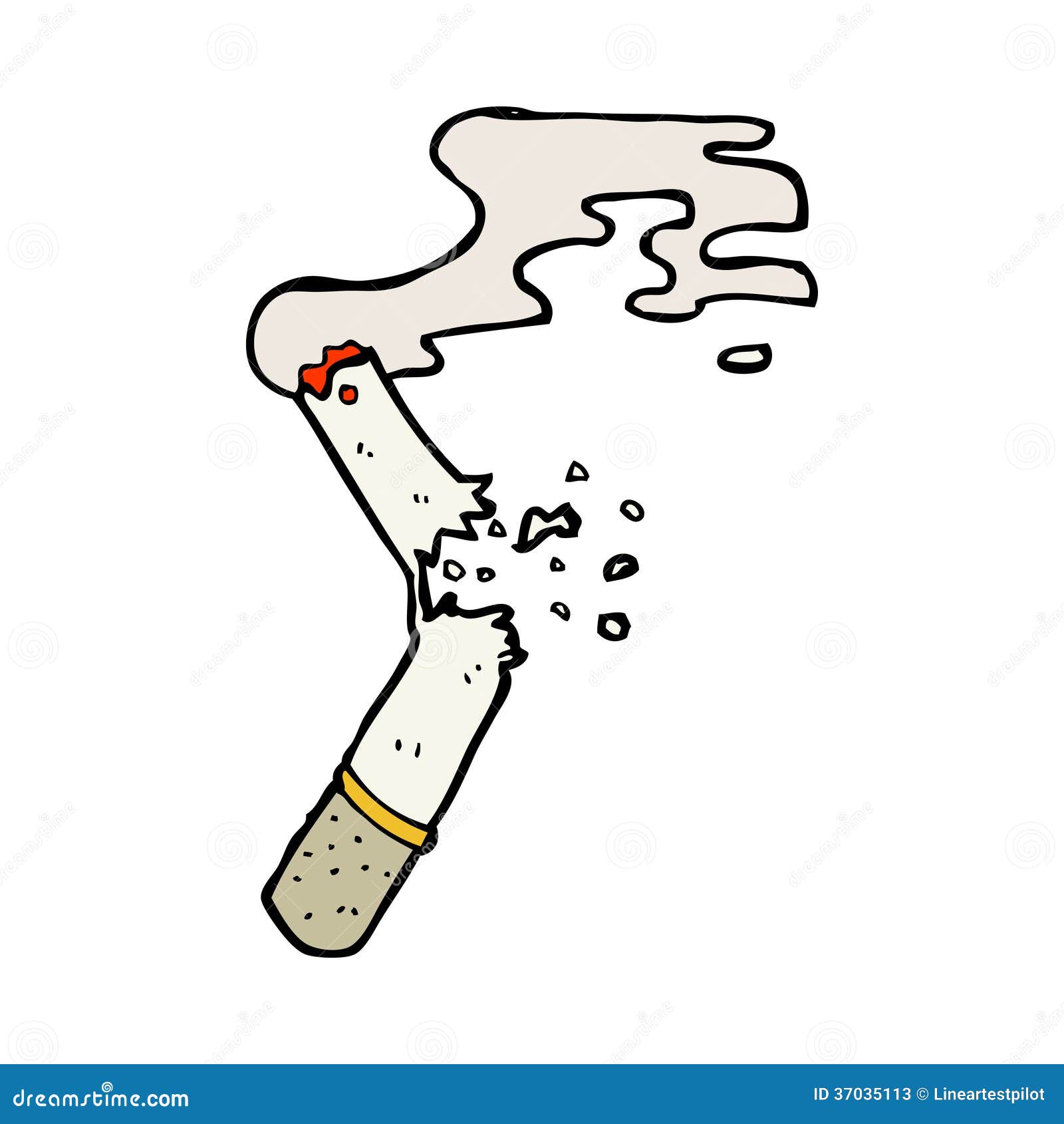 Cartoon broken cigarette stock vector. Illustration of simple - 37035113