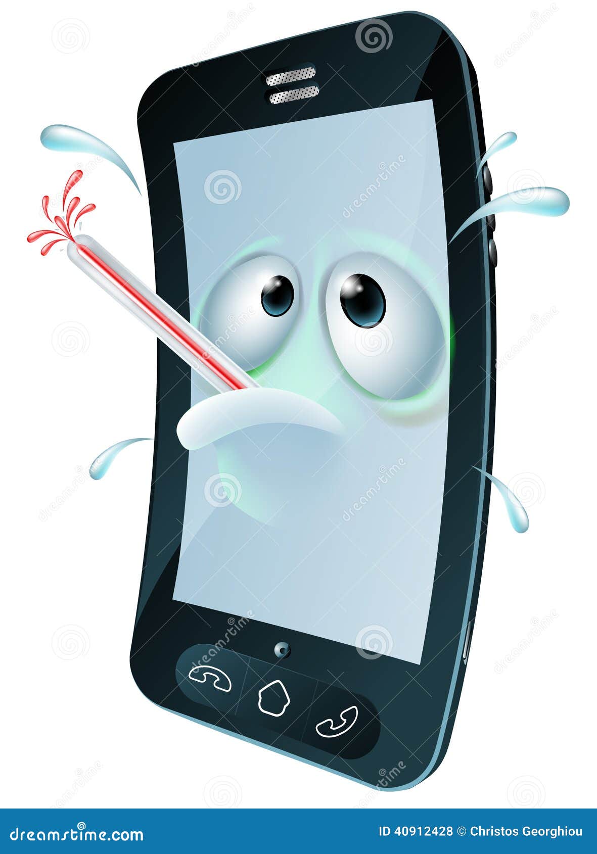 Cartoon Broken Mobile Phone Stock Vector Illustration Of Cute Monitor