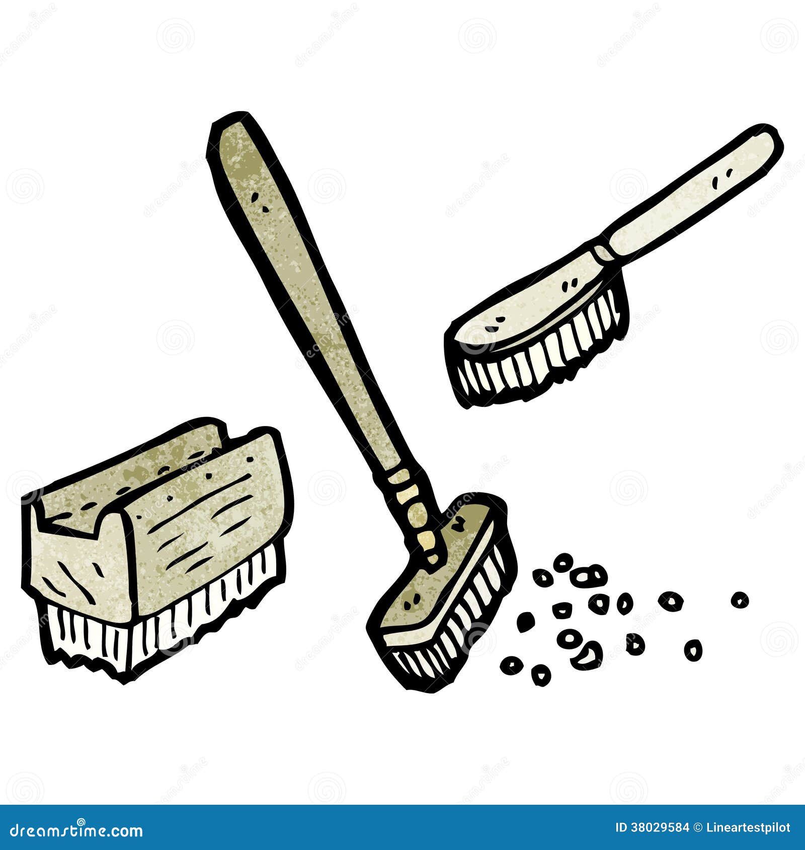 Cartoon brushes stock vector. Illustration of retro, crazy 38029584