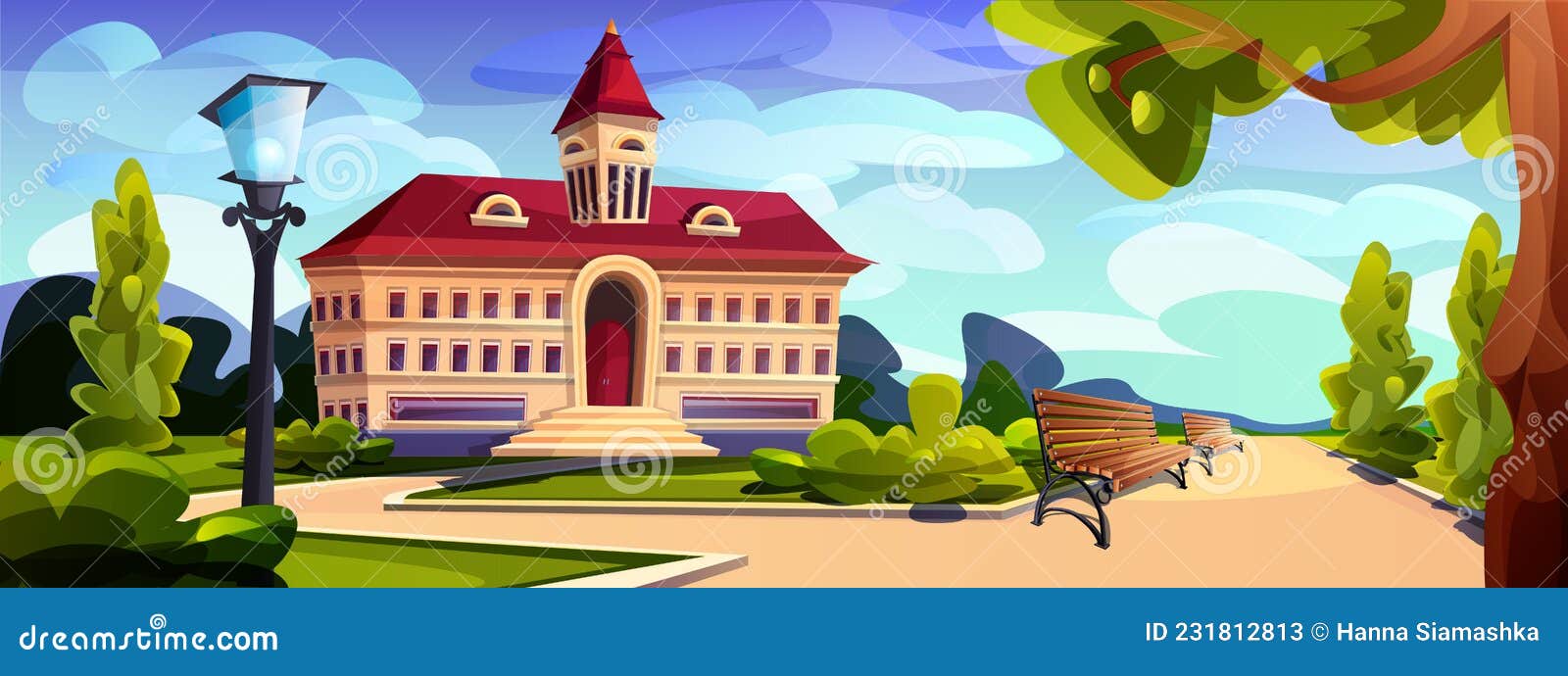 Cartoon Building Exterior of University, College or School Stock Vector - Illustration of study, academy: 231812813 Cartoon Building Exterior of University, College or School Stock Vector - Illustration of study, academy: 231812813