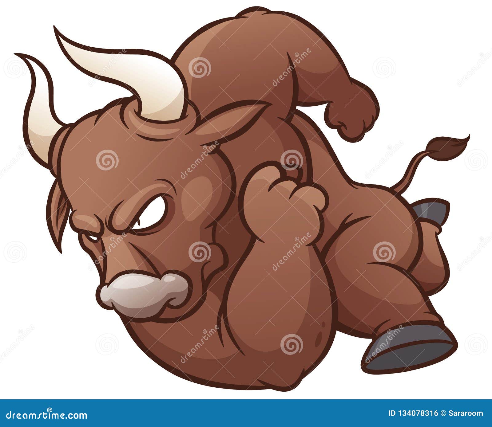 Cartoon Bull stock vector. Illustration of outline, cartoon - 134078316