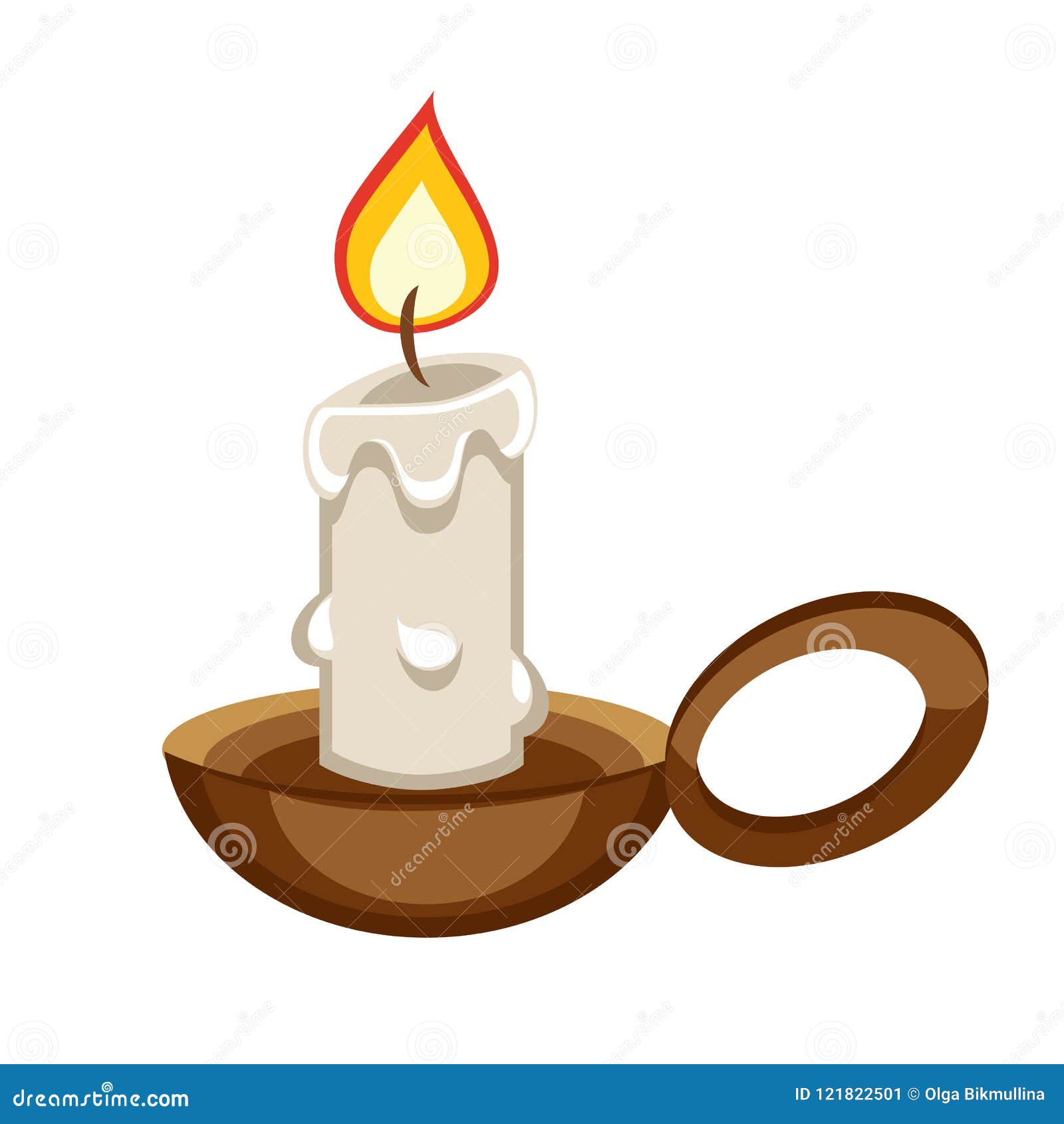 Cartoon Burning Candle with a Holder Stock Vector - Illustration of decoration, background: 121822501 Cartoon Burning Candle with a Holder Stock Vector - Illustration of decoration, background: 121822501