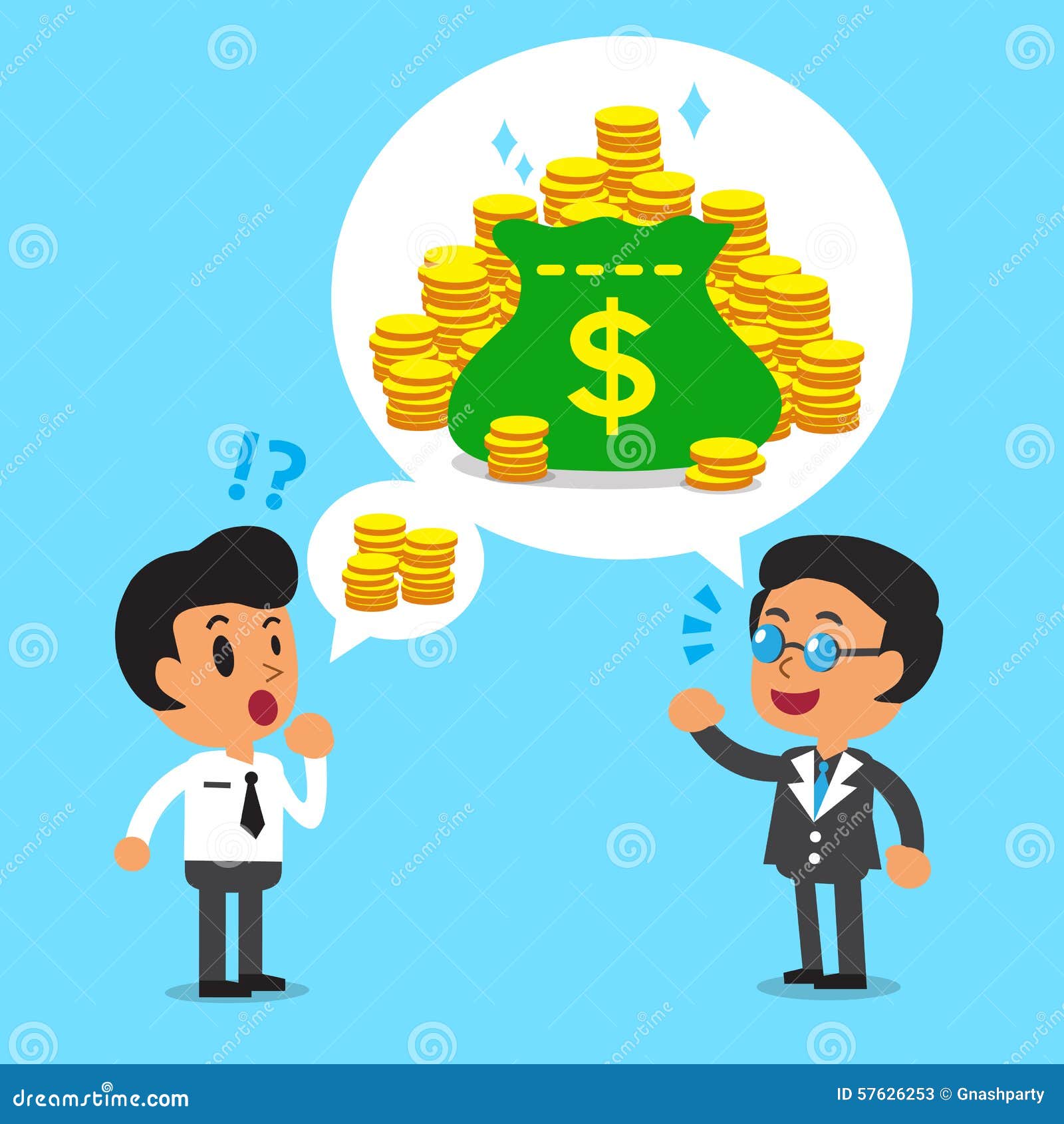 Cartoon Business Boss Talking about More Money Than a Businessman Stock  Vector - Illustration of rich, design: 57626253