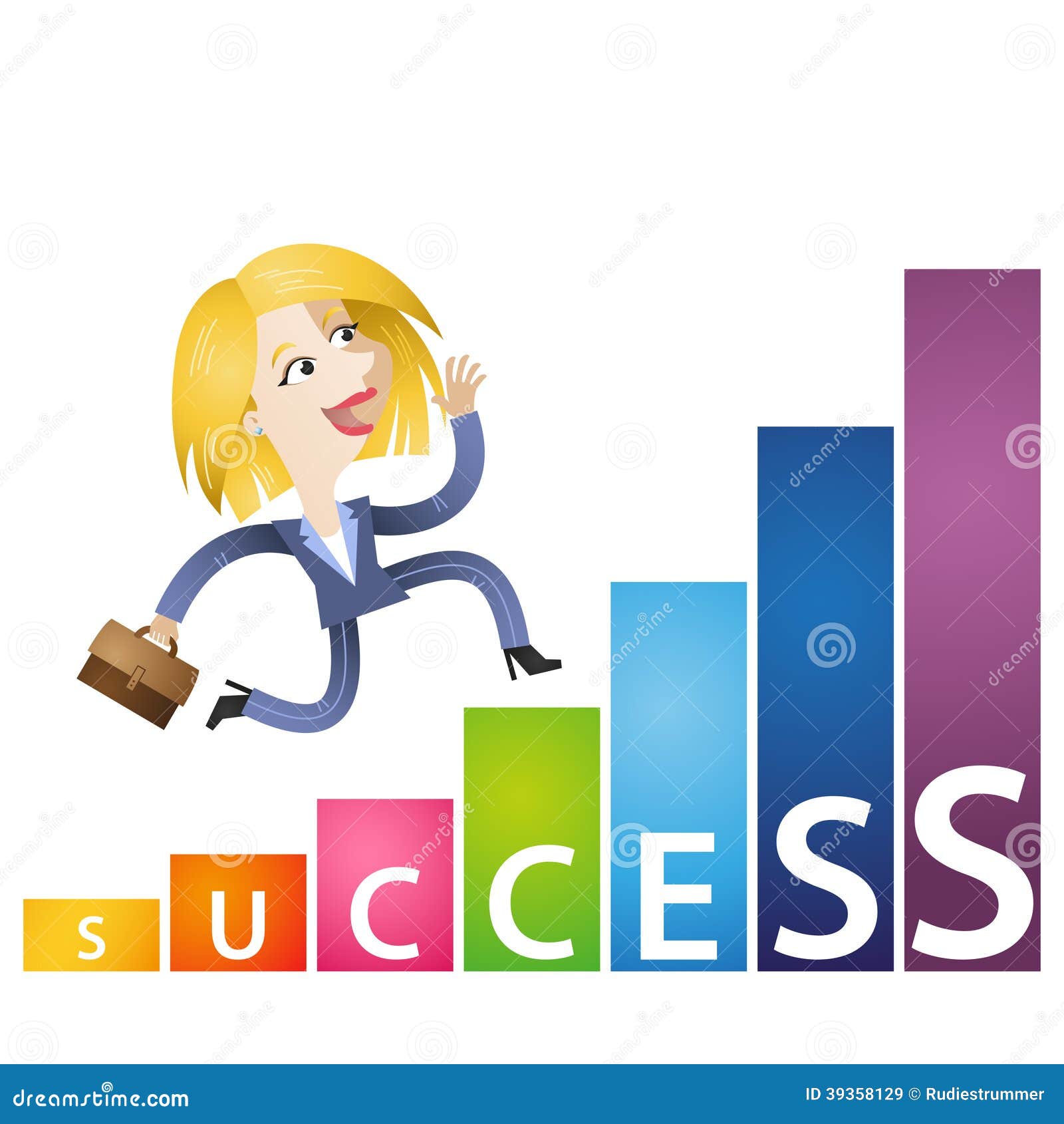 Cartoon Business Woman Growing Income Chart Success Stock Vector -  Illustration of character, career: 39358129