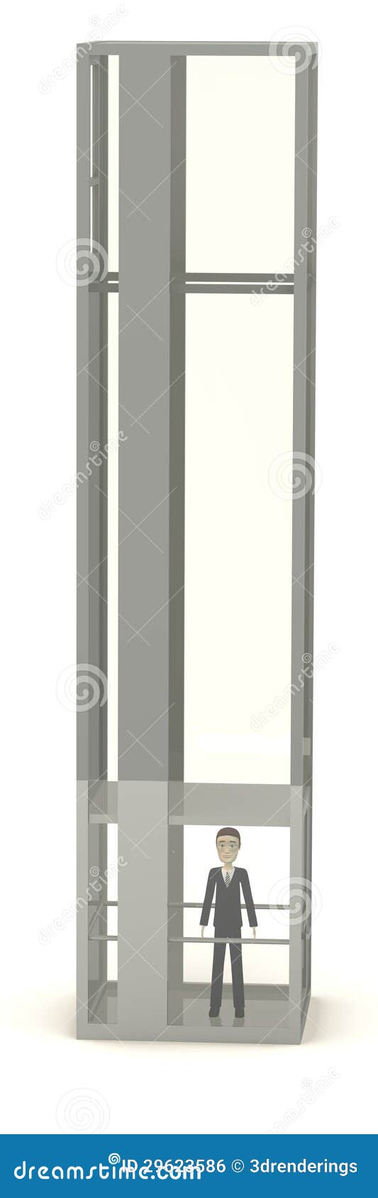 Cartoon Businessman in Elevator Stock Illustration - Illustration of