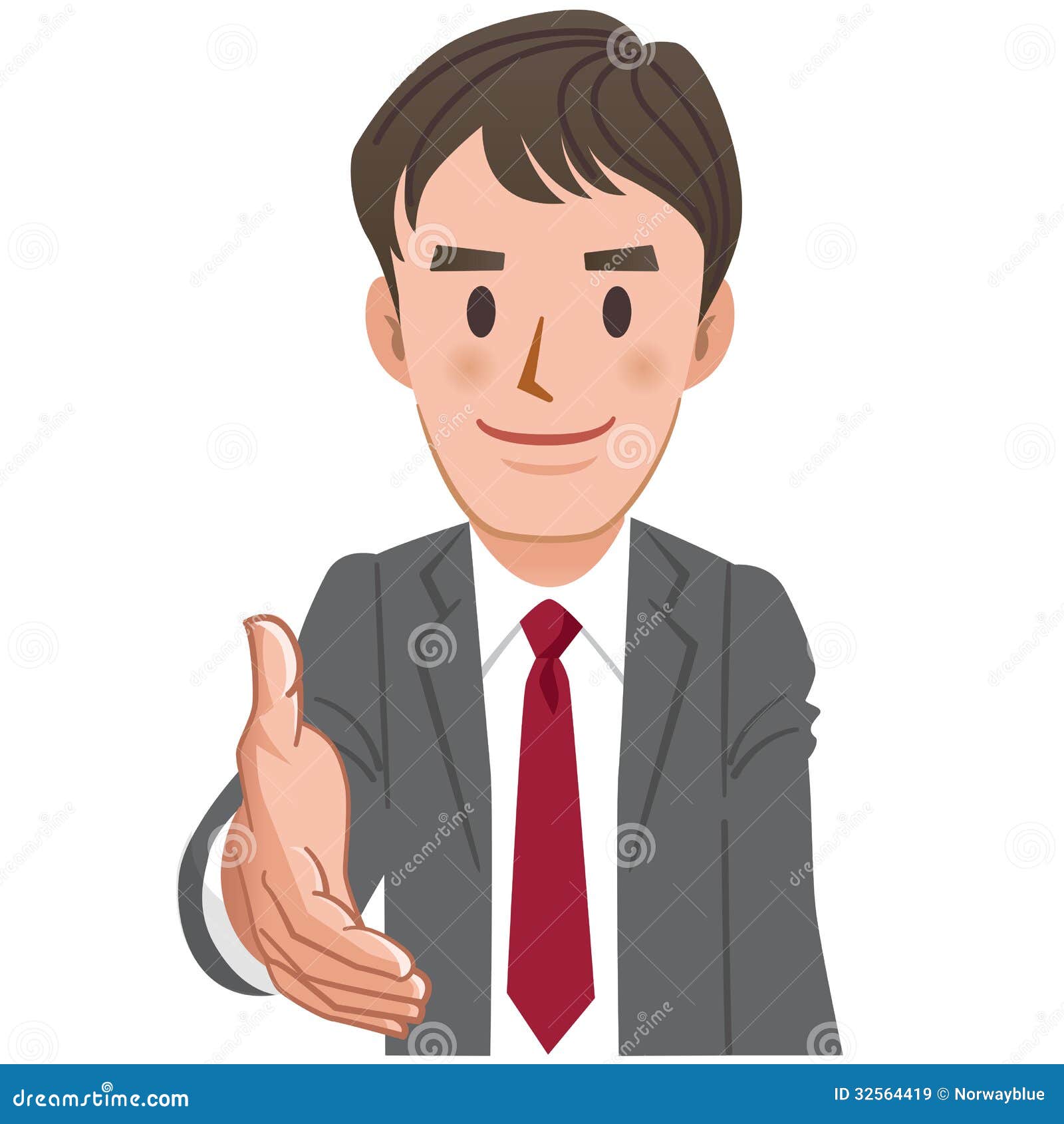 Cartoon Businessman Extending For A Handshake Royalty Free Stock Images