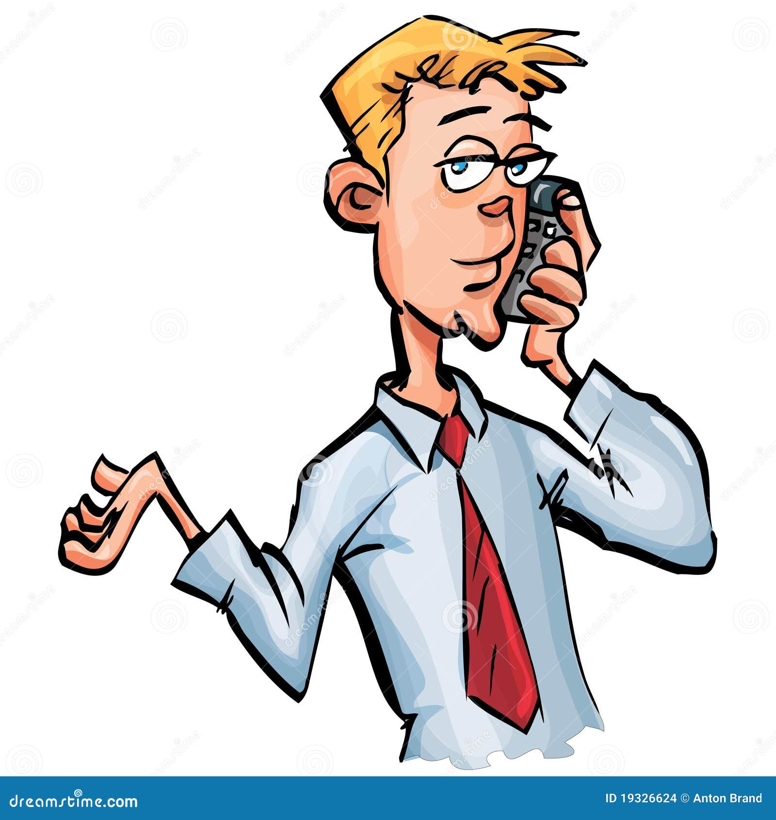 Cartoon Businessman On His Mobile Phone Stock Vector Illustration Of