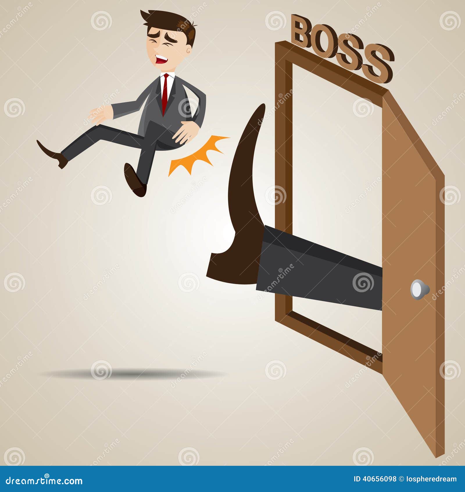 Businesswoman was kicked off with a kick Vector Image