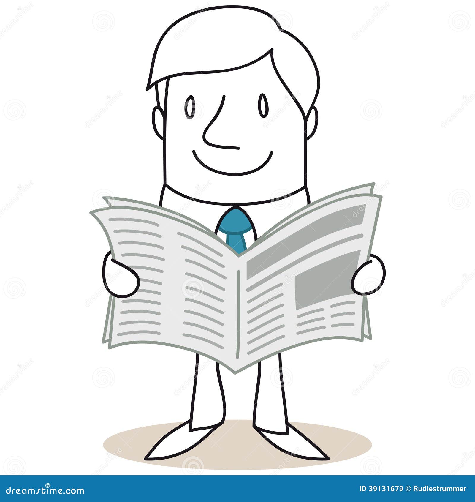 cartoon reading newspaper