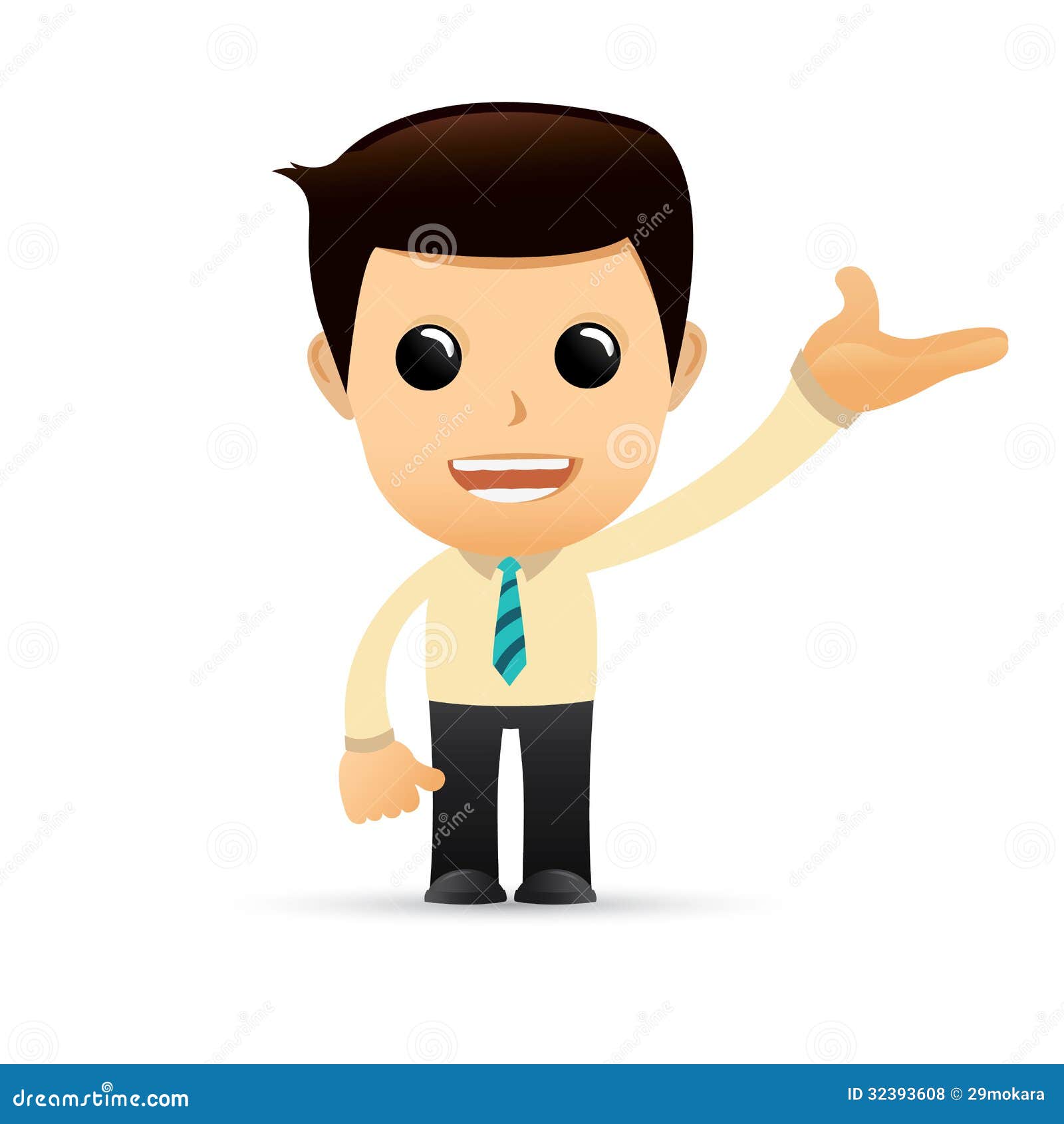 Cartoon Businessman Show Hand Stock Illustration - Image: 32393608