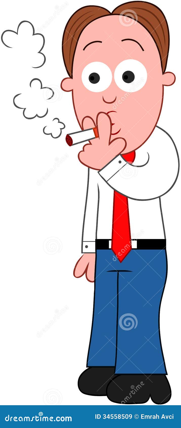 Cartoon Businessman Smoking. Royalty Free Stock Images - Image: 34558509