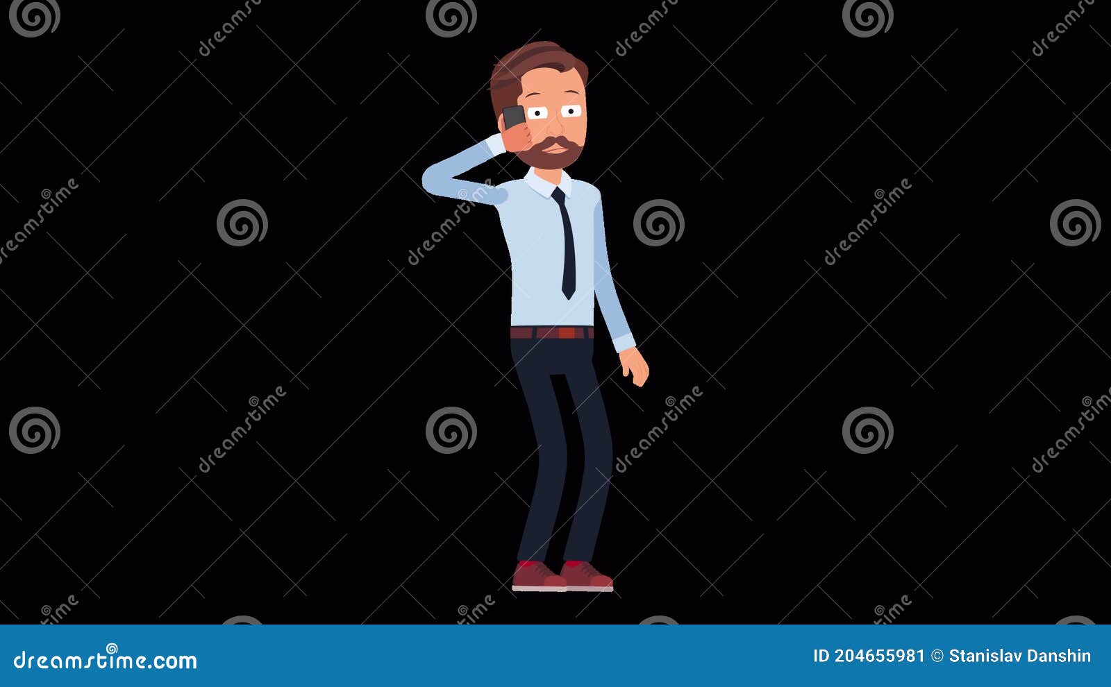 Cartoon Businessman Talking on Phone 4k Video. Man Character Speaks by Mobile  Phone and Making Hand Gestures Stock Video - Video of cellphone,  communication: 204655981