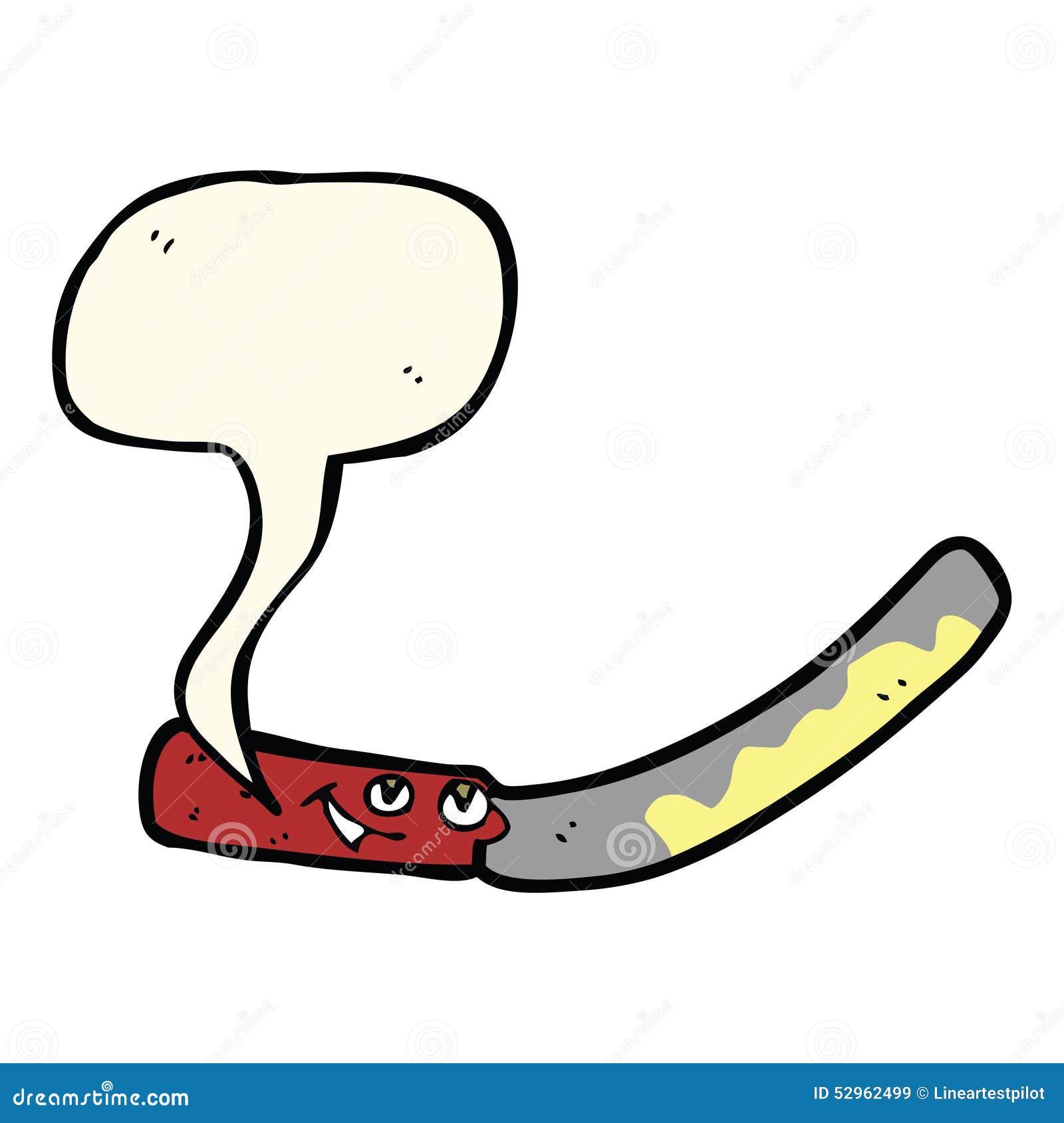 Cartoon Butter Knife with Speech Bubble Stock Illustration