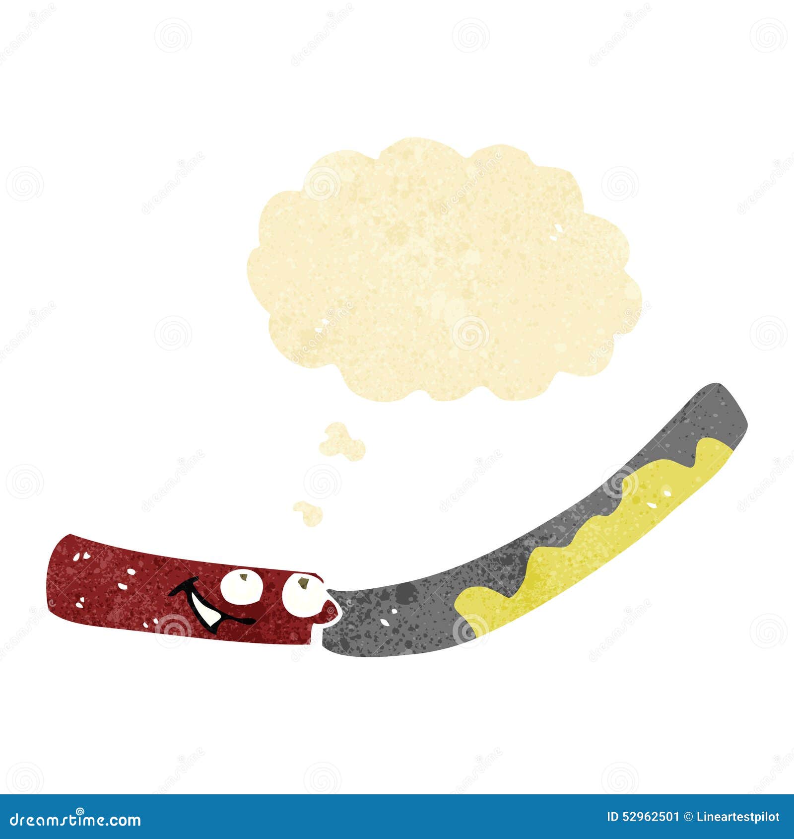 Cartoon Butter Knife with Thought Bubble Stock Illustration