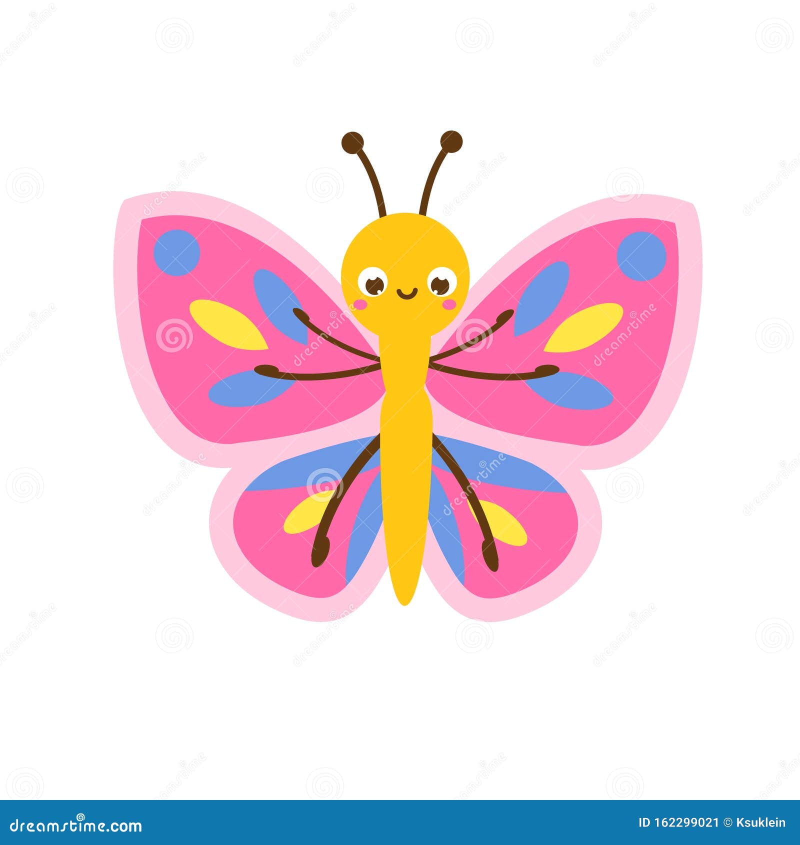 Cartoon Butterfly. Cute Insect Character Stock Vector - Illustration of clip, isolated: 162299021 Cartoon Butterfly. Cute Insect Character Stock Vector - Illustration of clip, isolated: 162299021