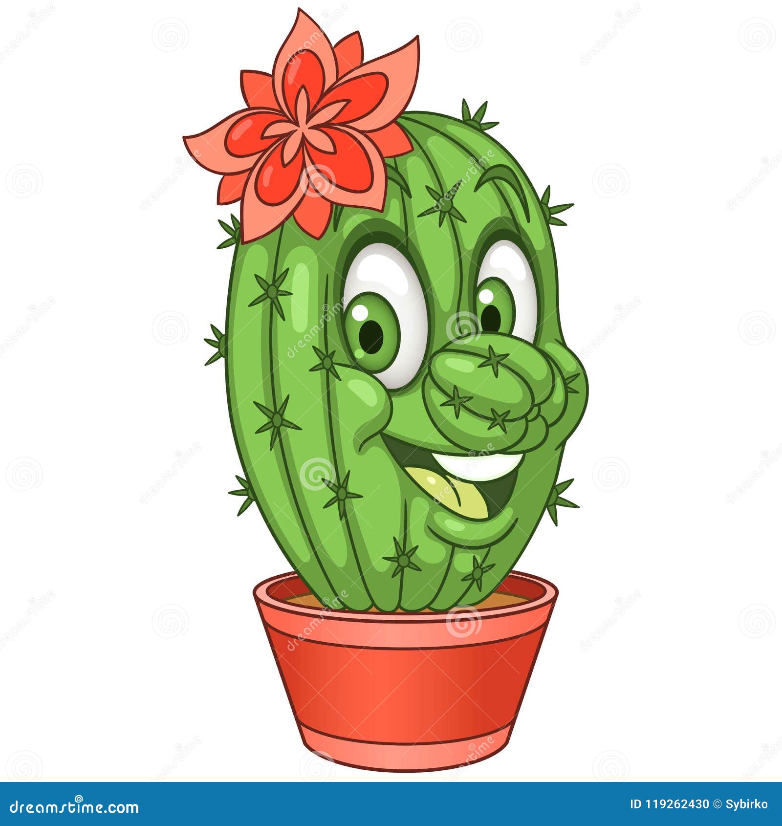 Cartoon cactus flower stock vector. Illustration of emoji - 119262430