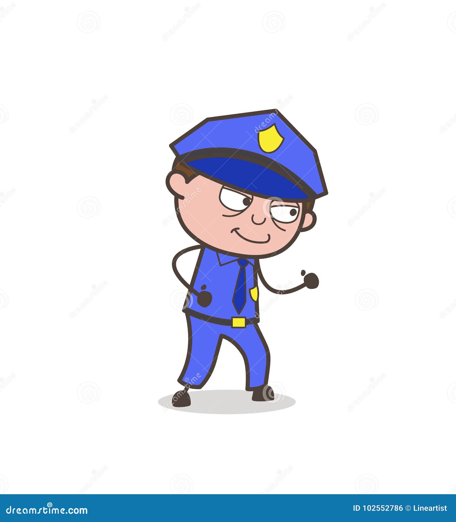 cartoon cadet in running pose 