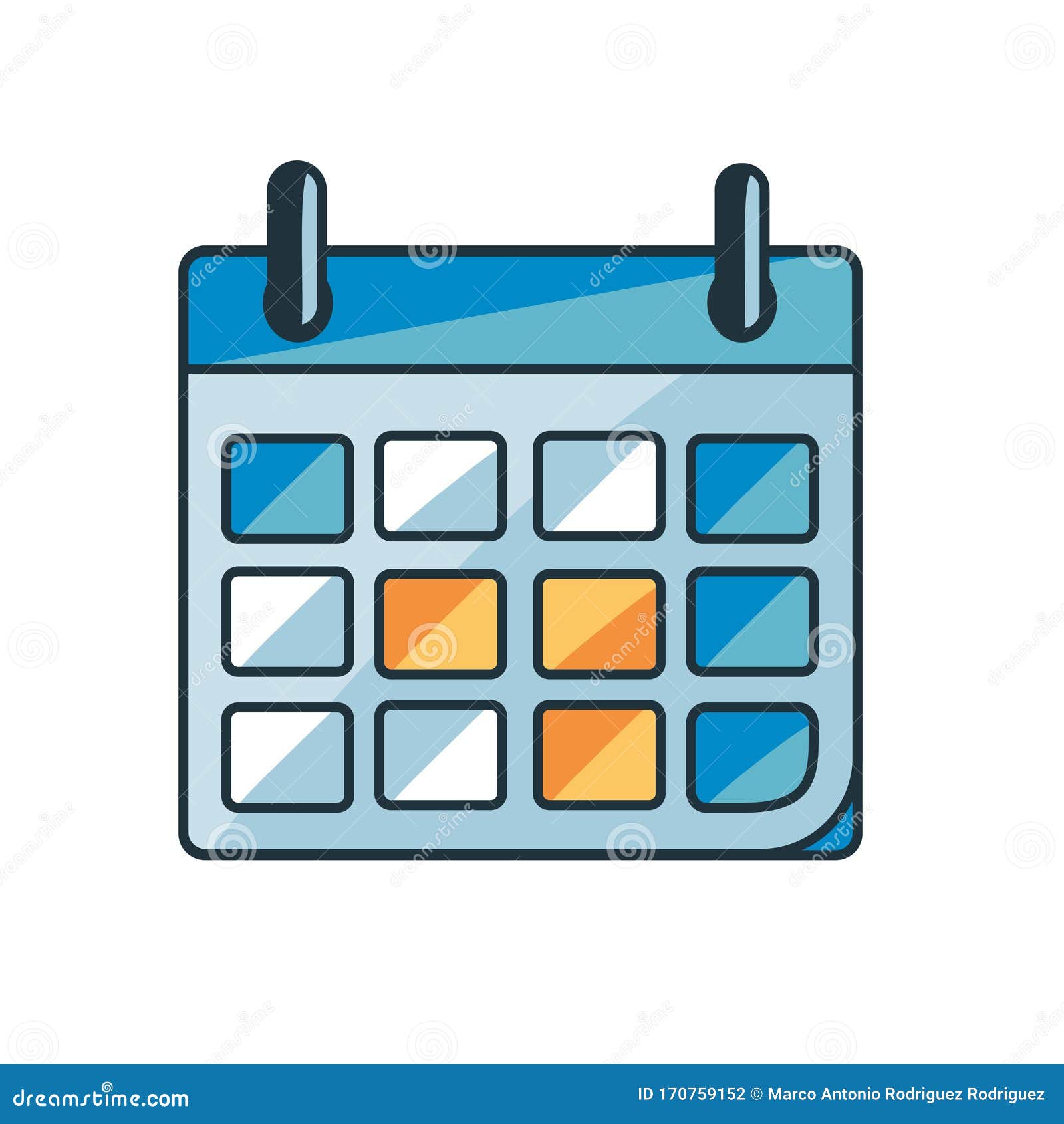 Cartoon Calendar Icon Emoji Isolated Illustration Stock Illustration