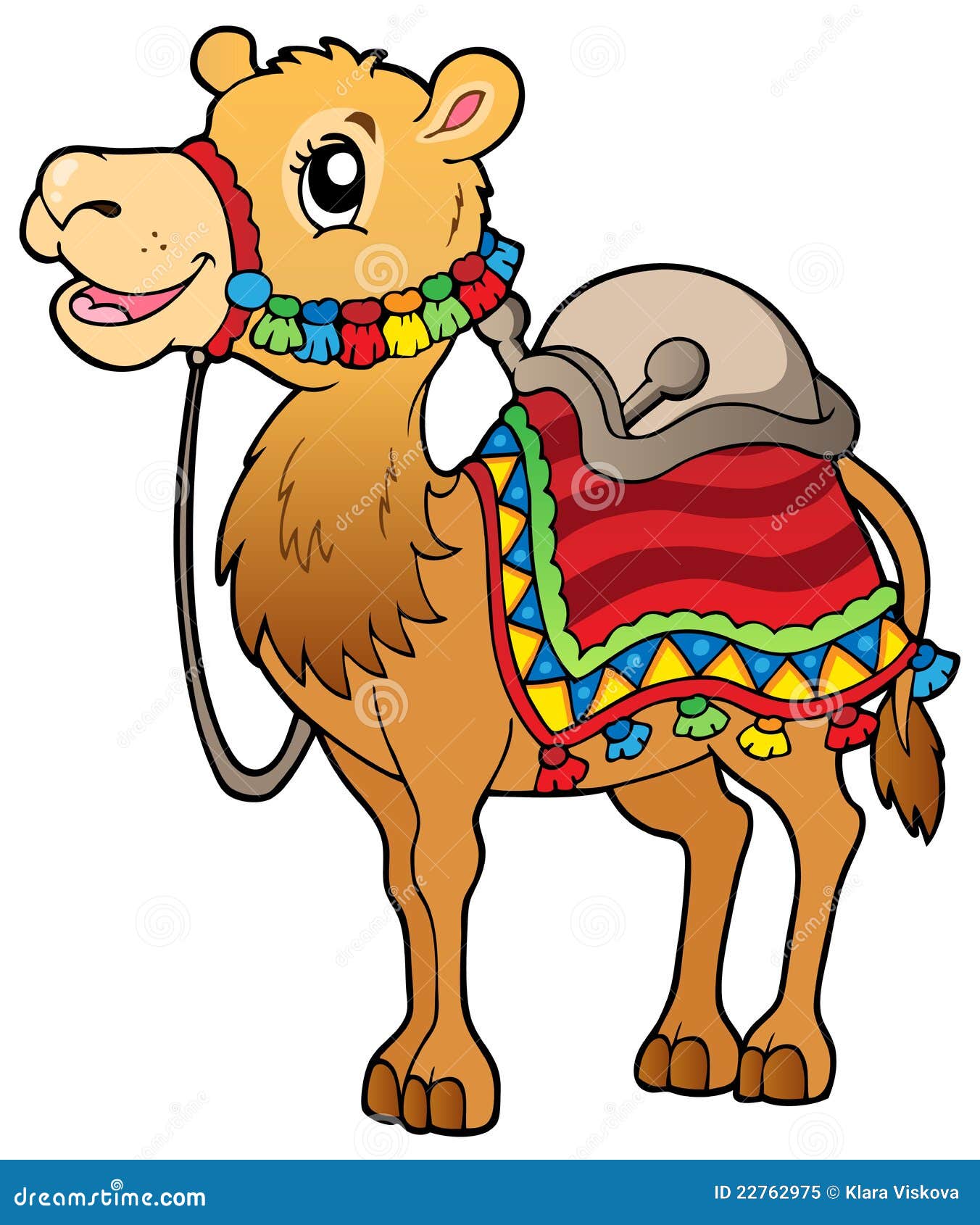 Cartoon Camel With Saddlery Royalty Free Stock Photo - Image: 22762975