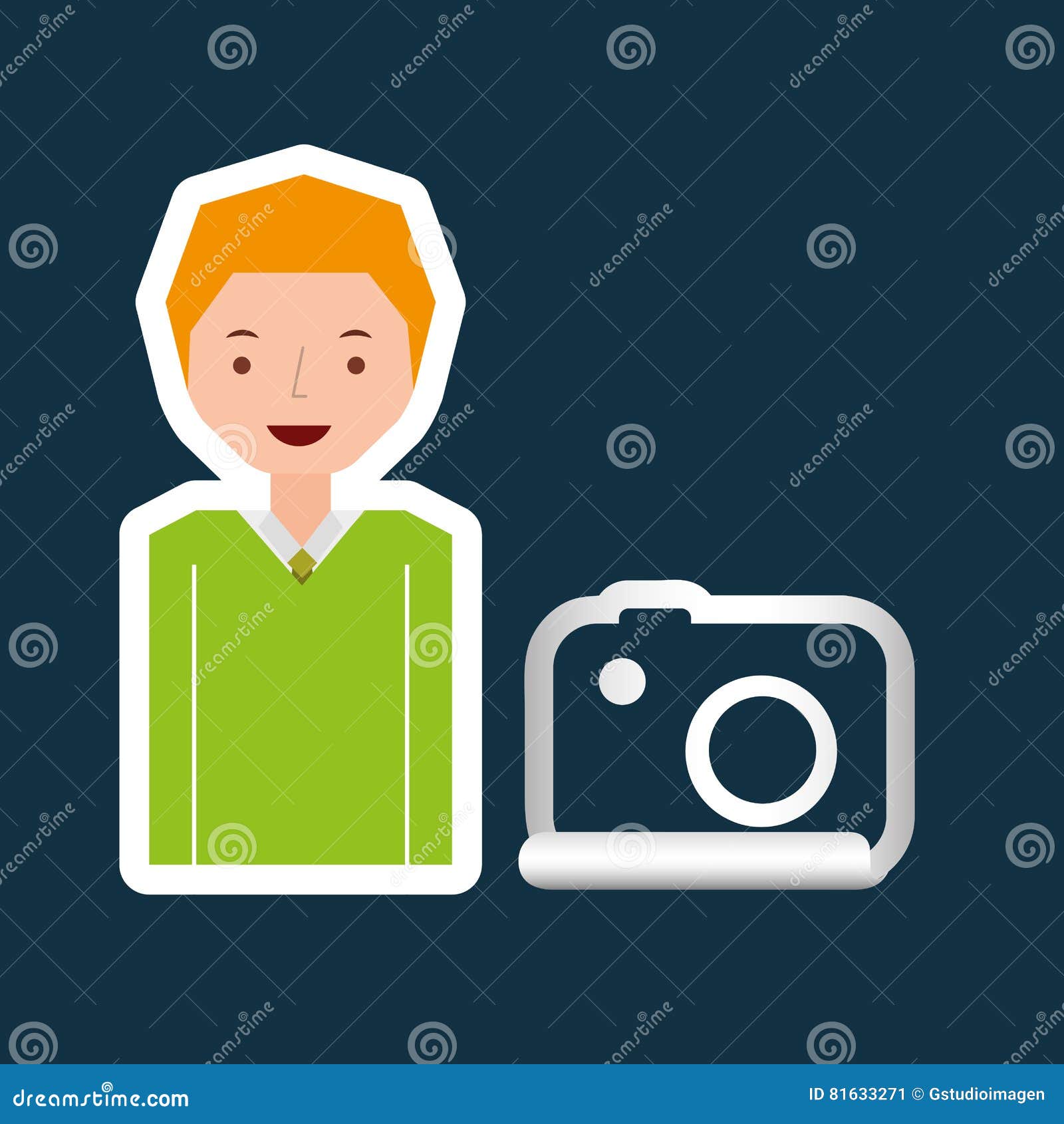 Cartoon Camera Photographic Guy Design Stock Vector Illustration of