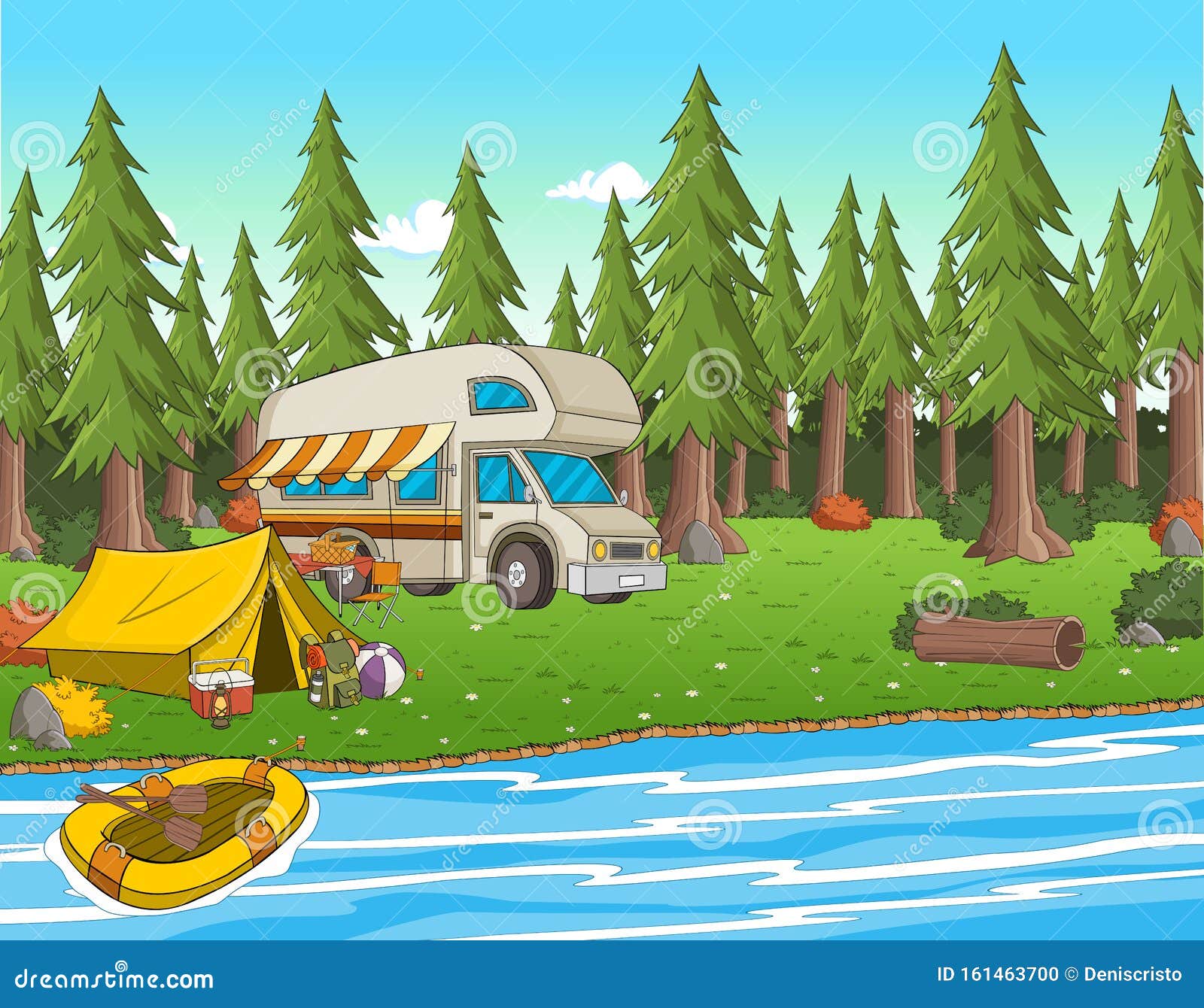 Cartoon Camping Tent by the River. Stock Vector - Illustration of outdoor, hike: 161463700 Cartoon Camping Tent by the River. Stock Vector - Illustration of outdoor, hike: 161463700