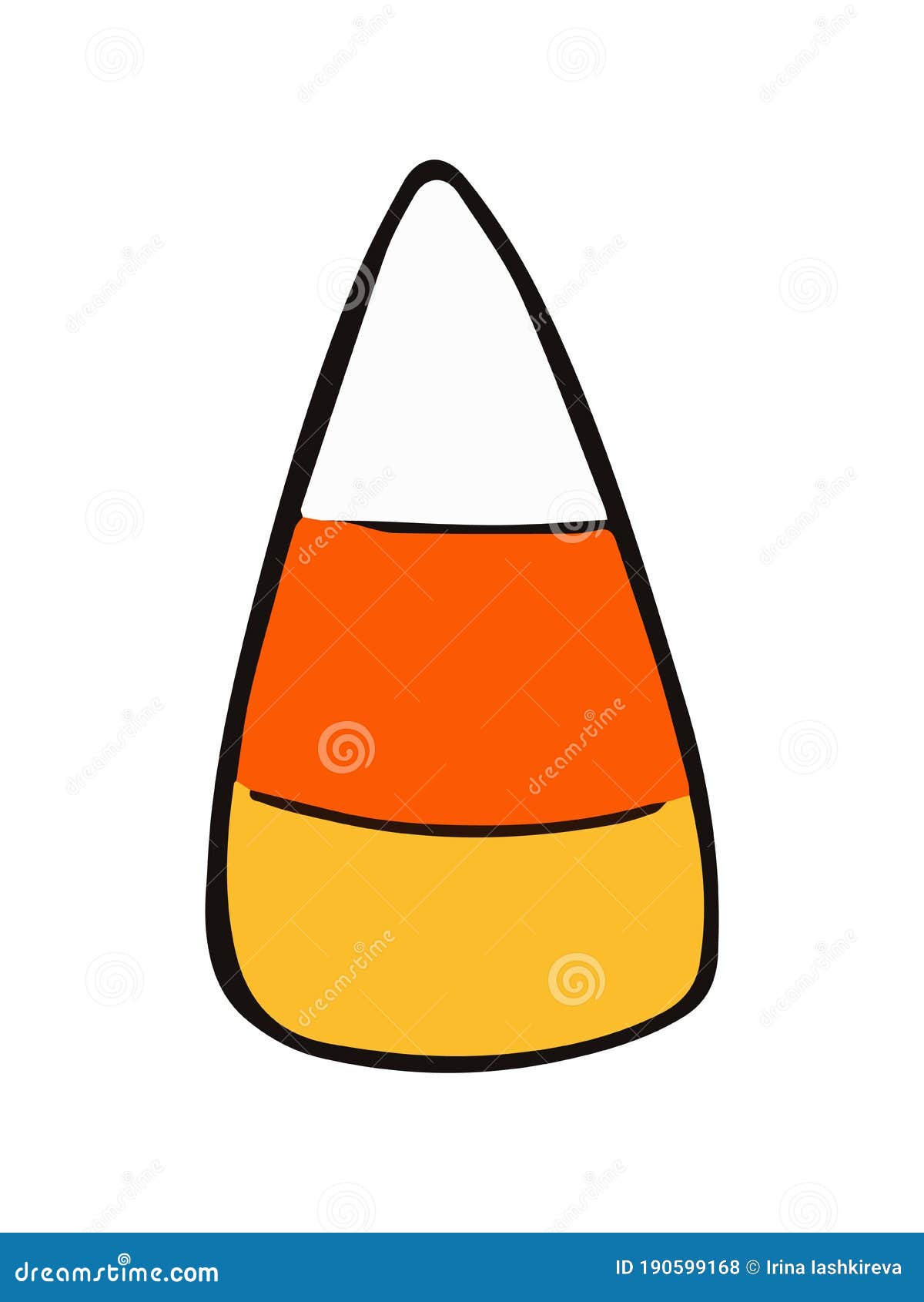 Cartoon Candy Corn Isolated on White Background Stock Illustration